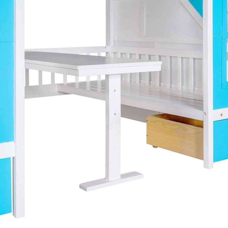 Bunk Bed with Changeable Table , Separable Bunk Bed Turn into Upper Bed and Down Desk