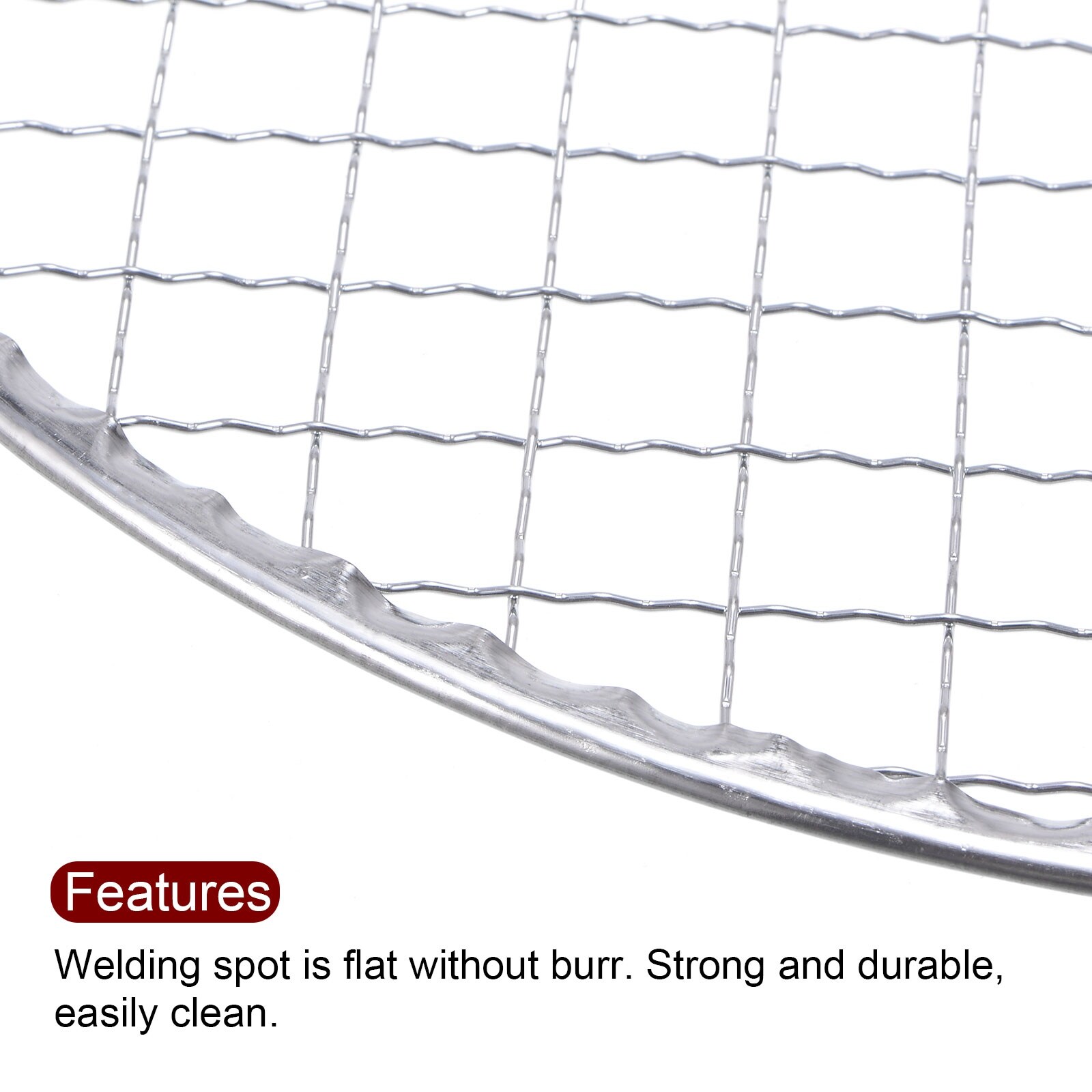 5pcs Round BBQ Grill Net 9.7" Dia Galvanized Iron Barbecue Mesh Mat for Baking