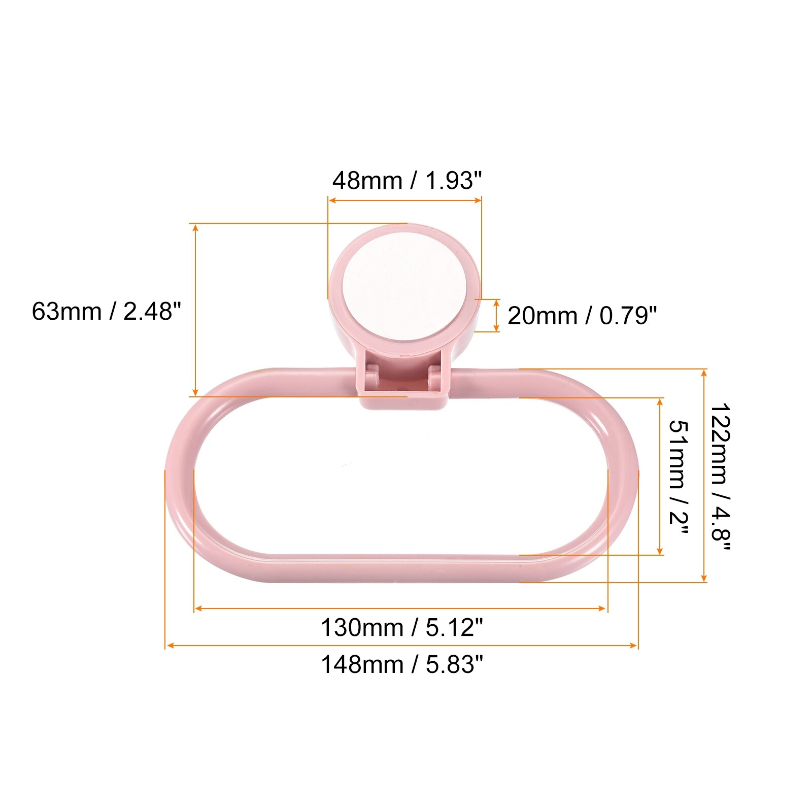 Wall Mounted Oval Towel Ring ABS Hanging Holder Self-Adhesive