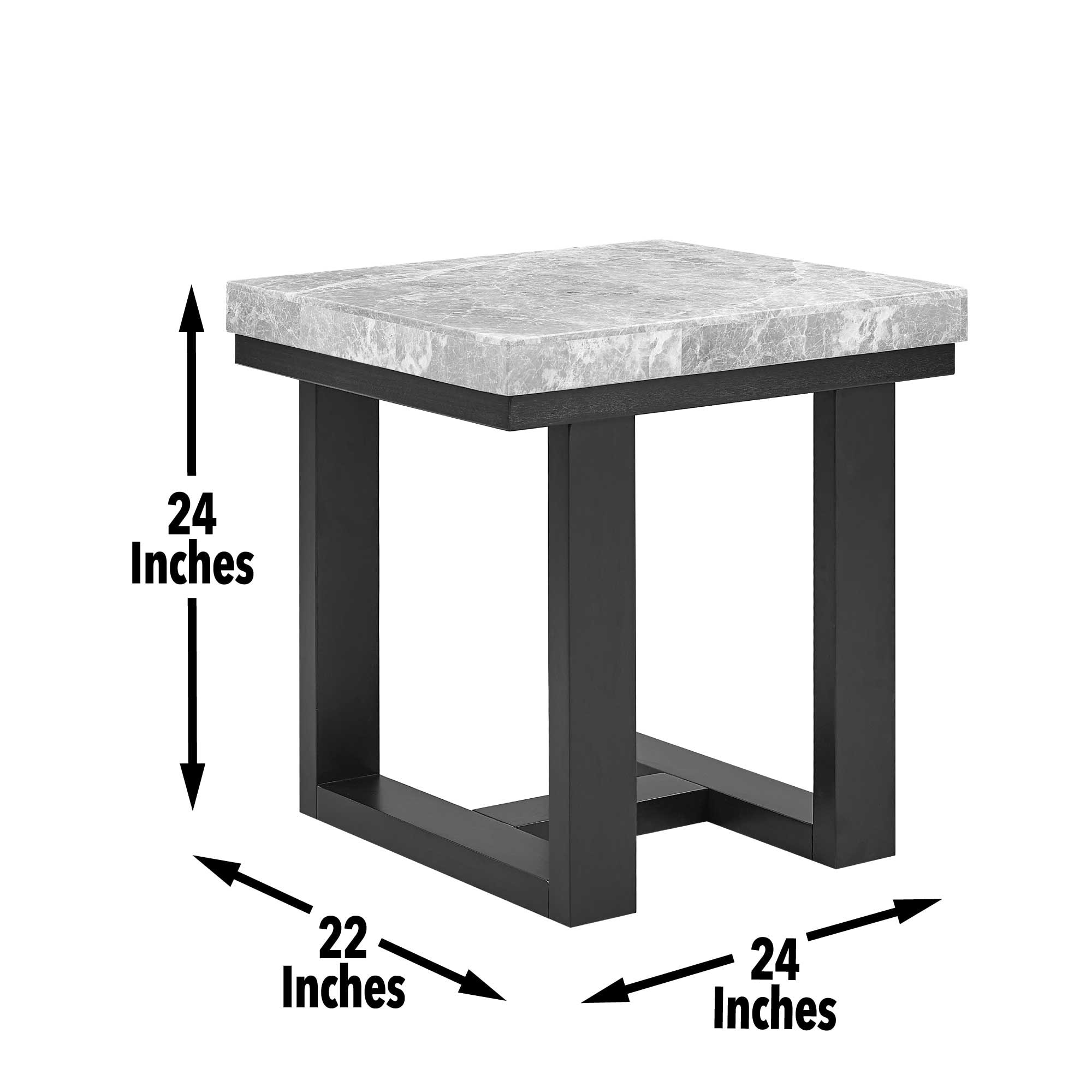 The Gray Barn Ludlow Gray Marble Top End Table