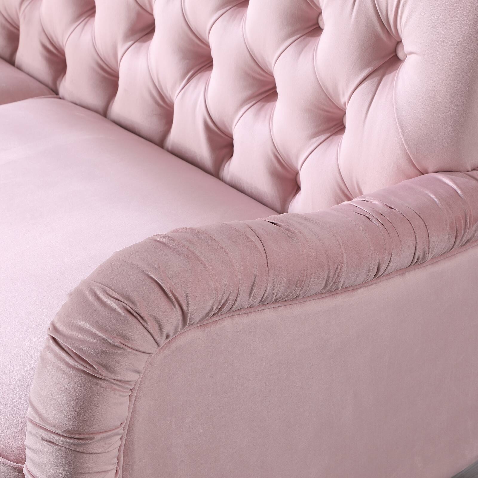 Chesterfield 2 Seater Sofa Modern Velvet Upholstered Loveseat, Lounge Couch