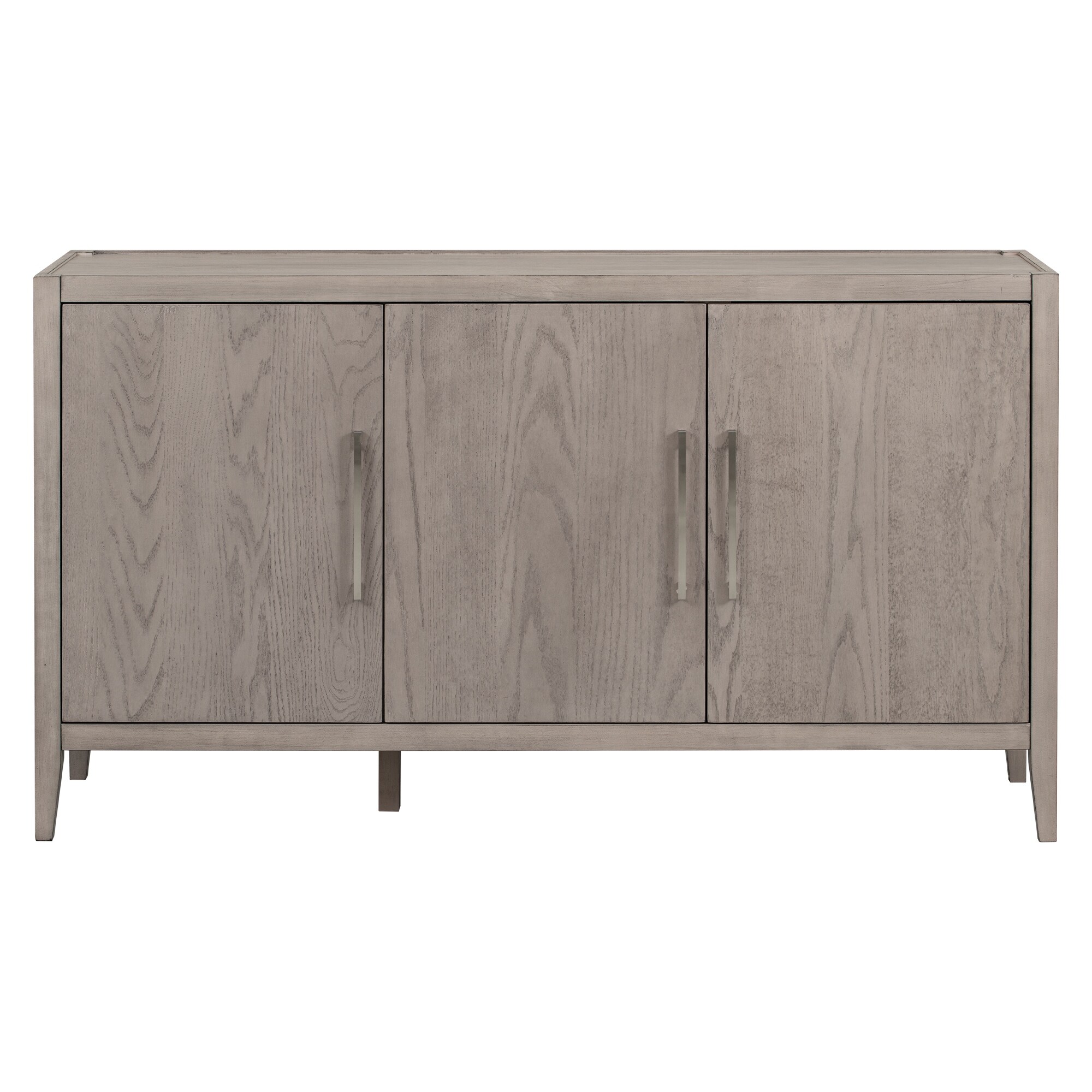 Wooden Storage Cabinet Sideboard with 3 Doors and Adjustable Shelf - Light Oak
