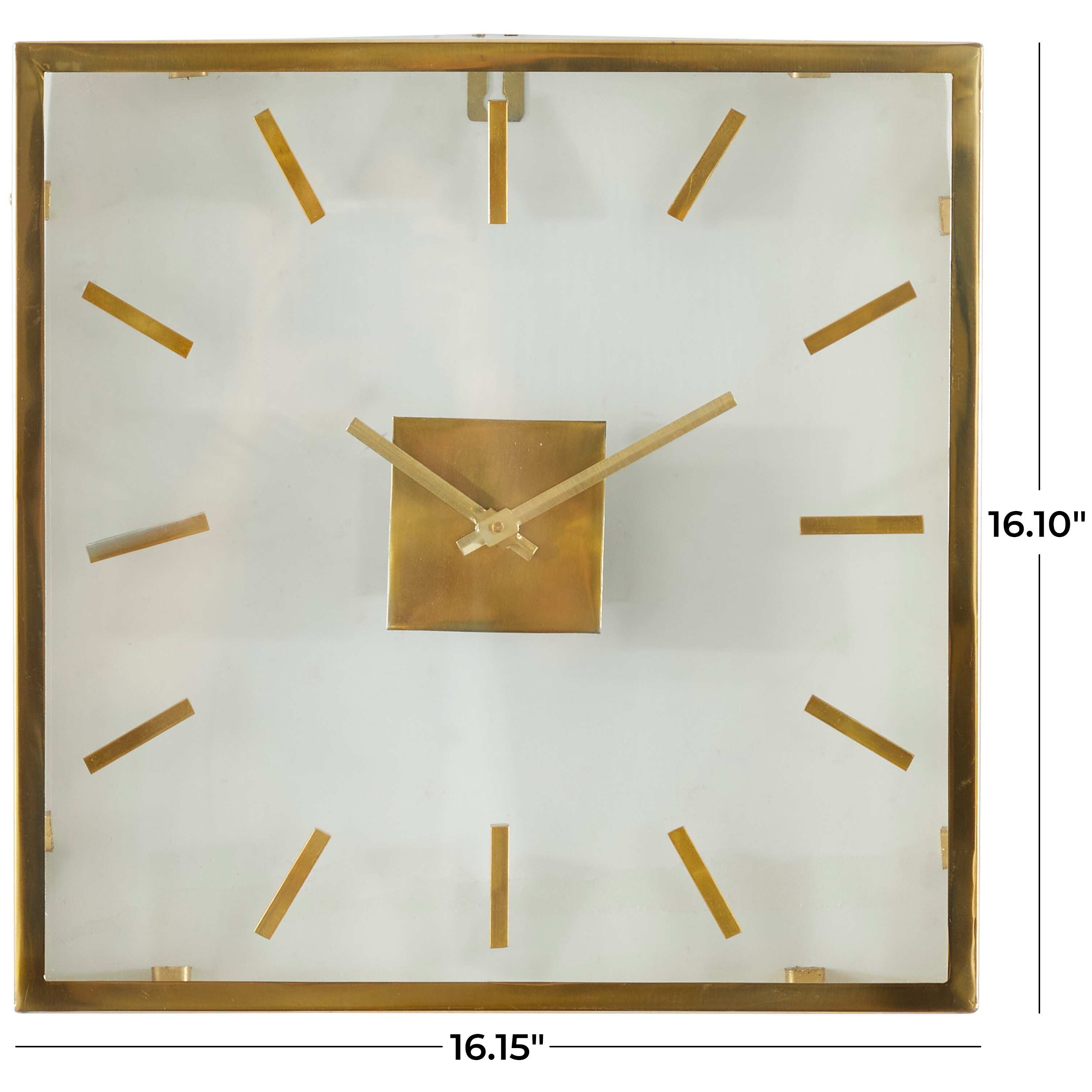 Gold Stainless Steel Wall Clock with Clear Face