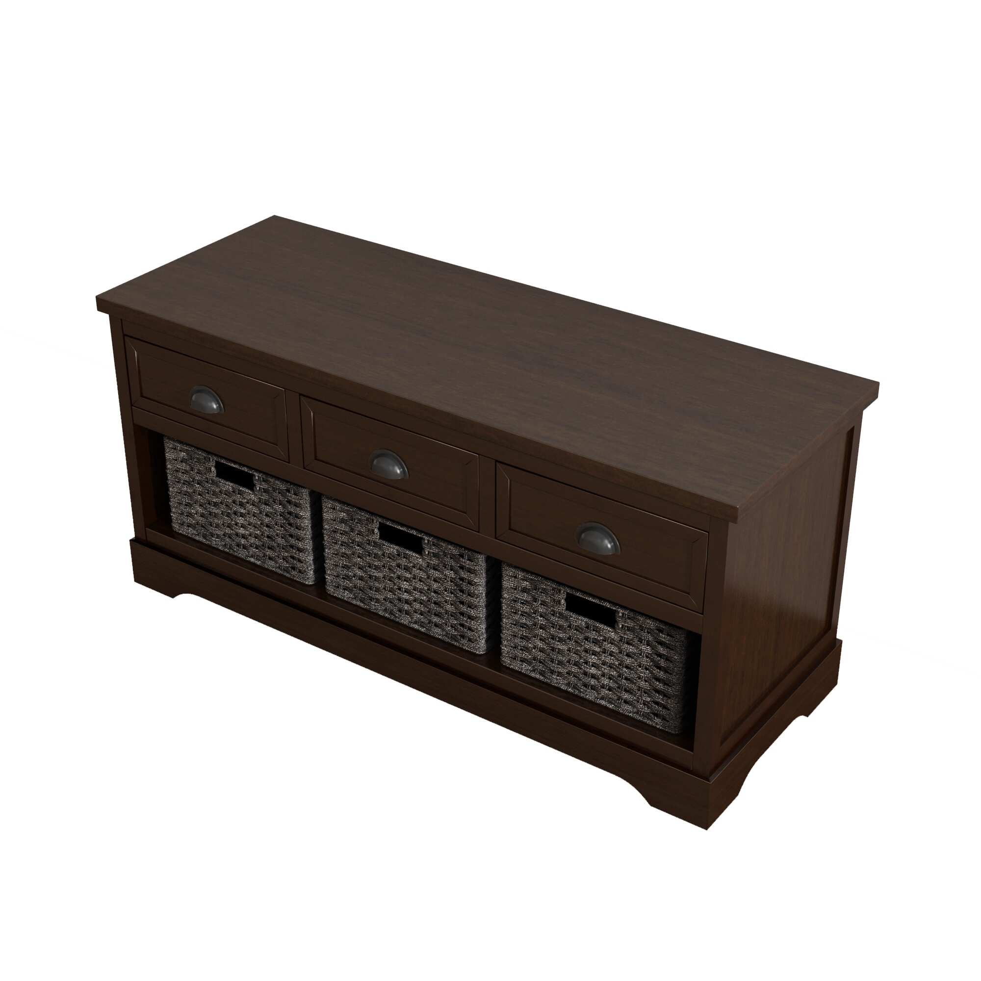 Homes Collection Wicker Storage Bench