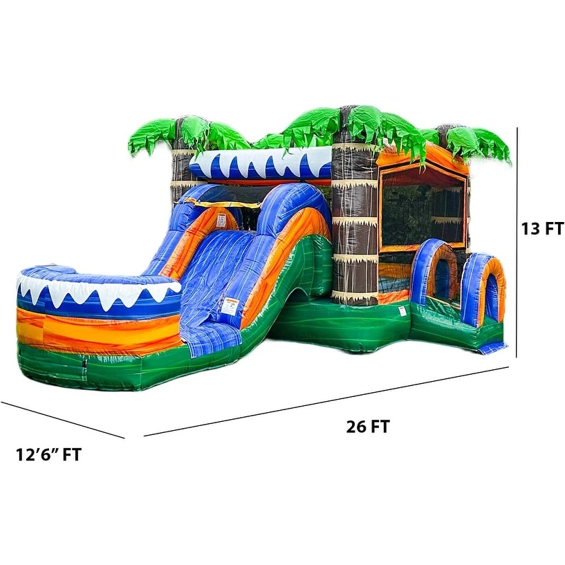 XJUMP 13ft Tropical Ocean Water Slide Bounce House