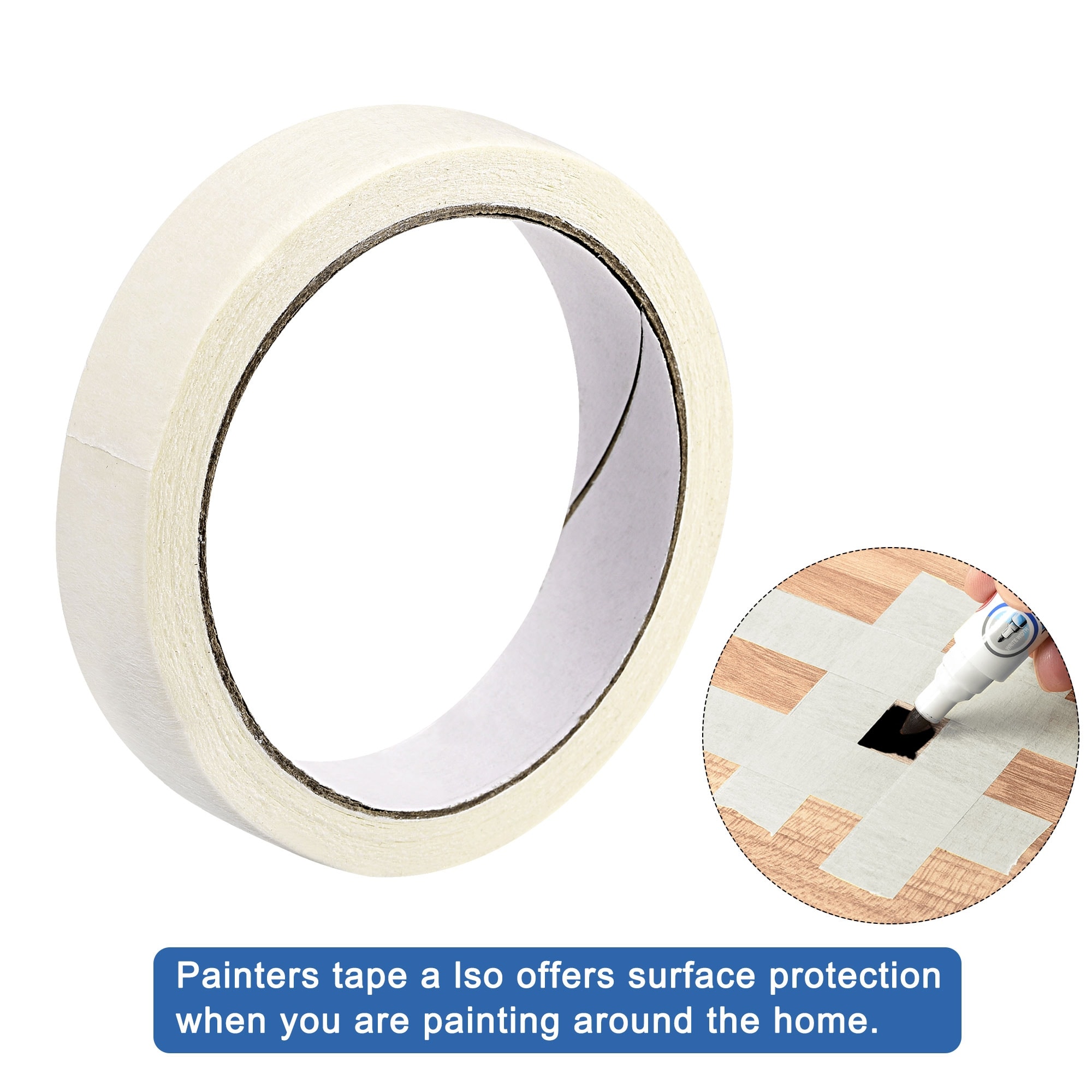 Painters Tape Adhesive Painting Tape 0.79 Inches x 21.87 Yards White 3 Pcs - 2cm x 20m