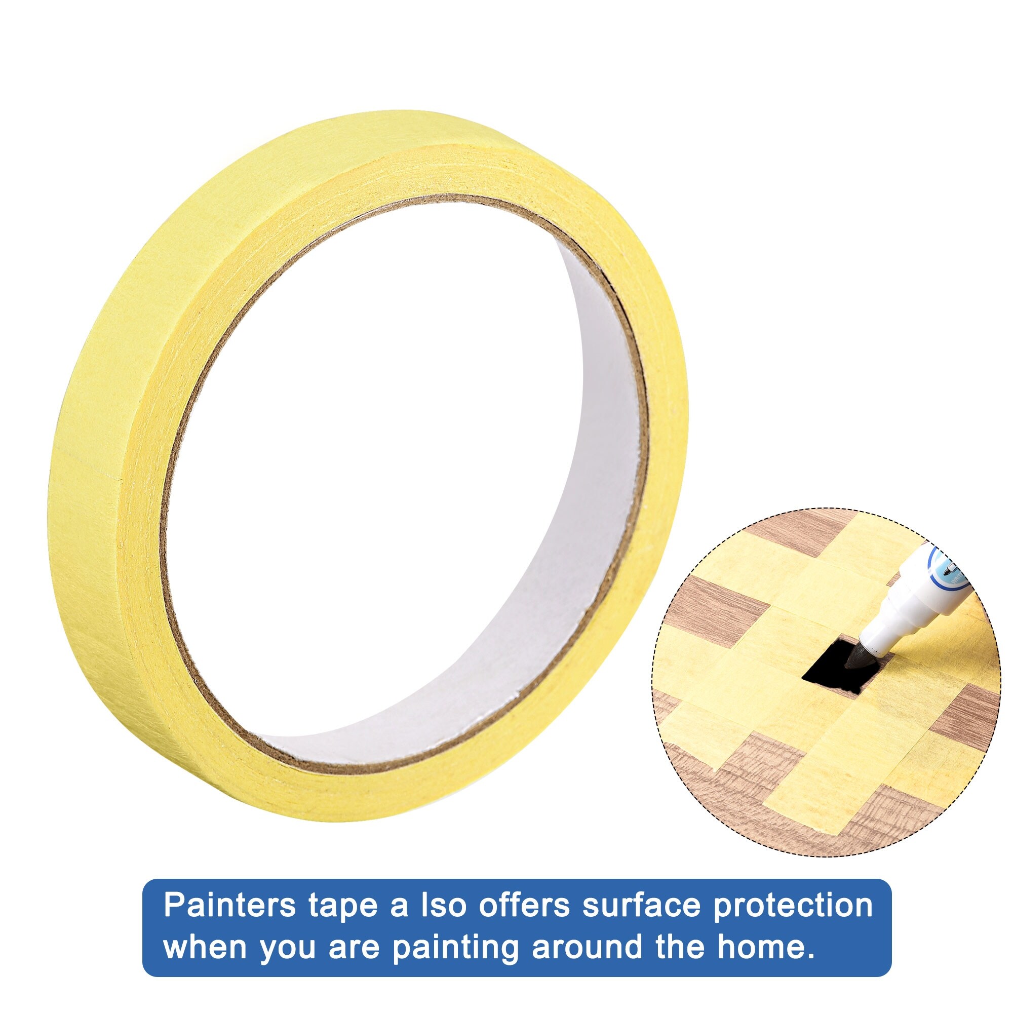 Painters Tape Adhesive Painting Tape 0.59 Inches x 21.87 Yards Beige 6 Pcs - 1.5cm x 20m