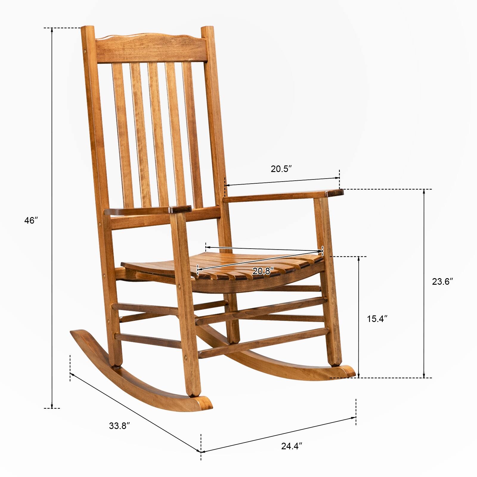 Backboard Wooden Rocking Chair
