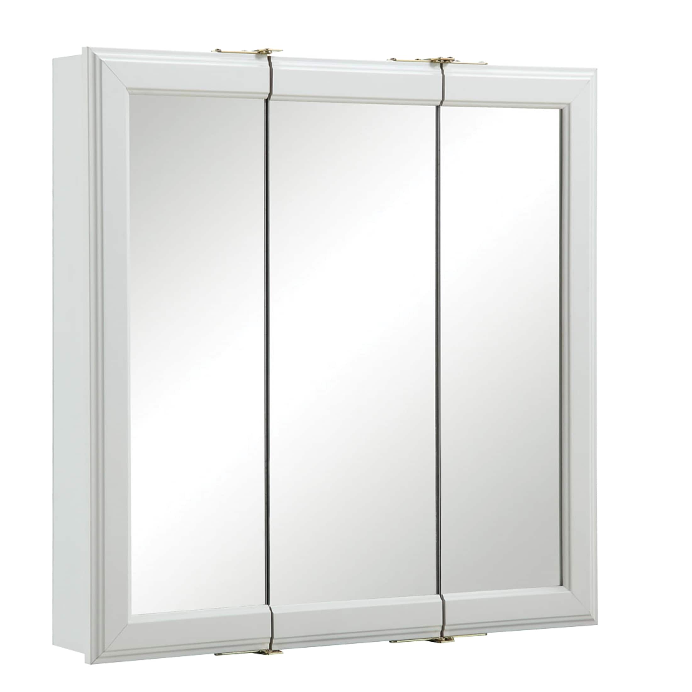 Design House 535864-WHT Classic Tri-view White Assembled Surface-Mount Bathroom Medicine Cabinet Mirror