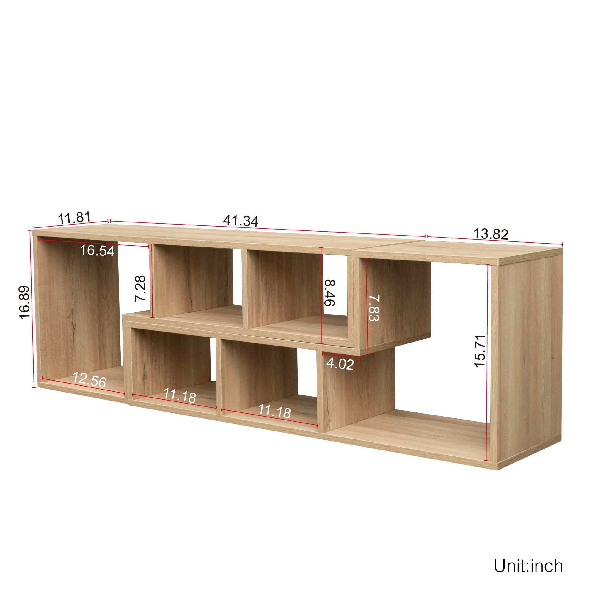 Double L-Shaped Low Floor TV Stand with Multi Display Shelves&Cubes