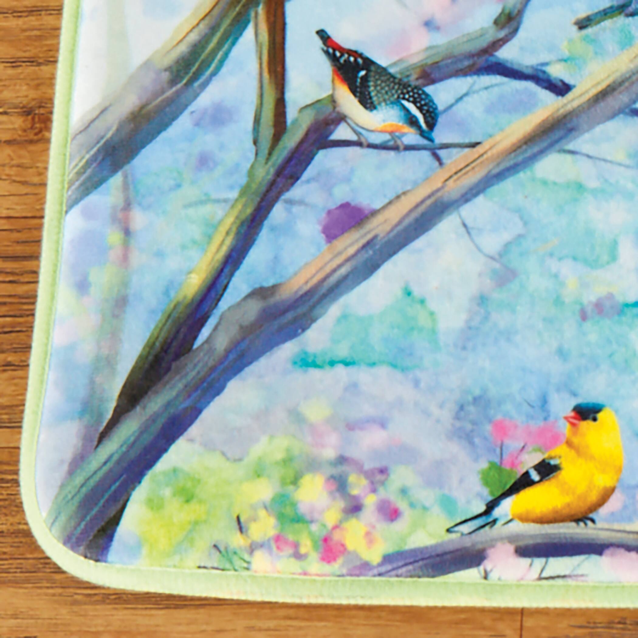 Colorful Birds on Branch 2-Piece Commode Set