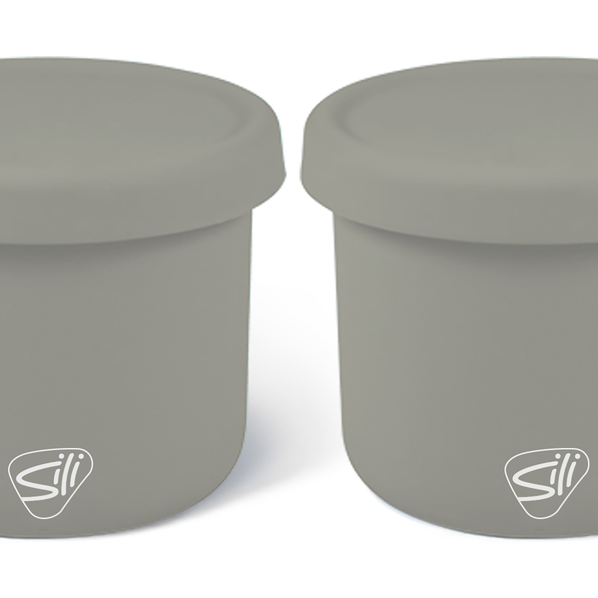 Silipint: Silicone 10oz Lidded Bowls: 2 Pack Moonstone - Unbreakable, Flexible, Microwave-Oven-Dishwasher, Non-Slip - Multi