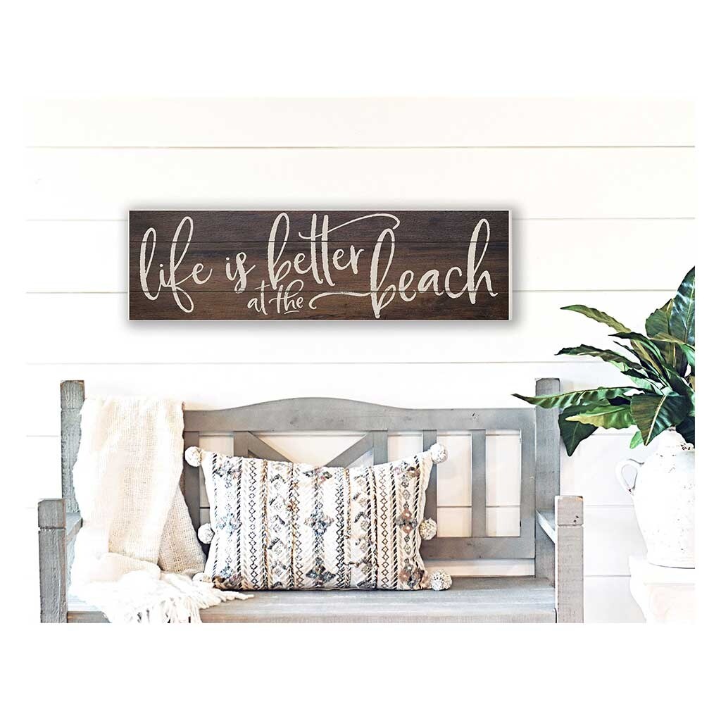 35" Brown and White "Life is Better at the Beach" Outdoor Wall Sign