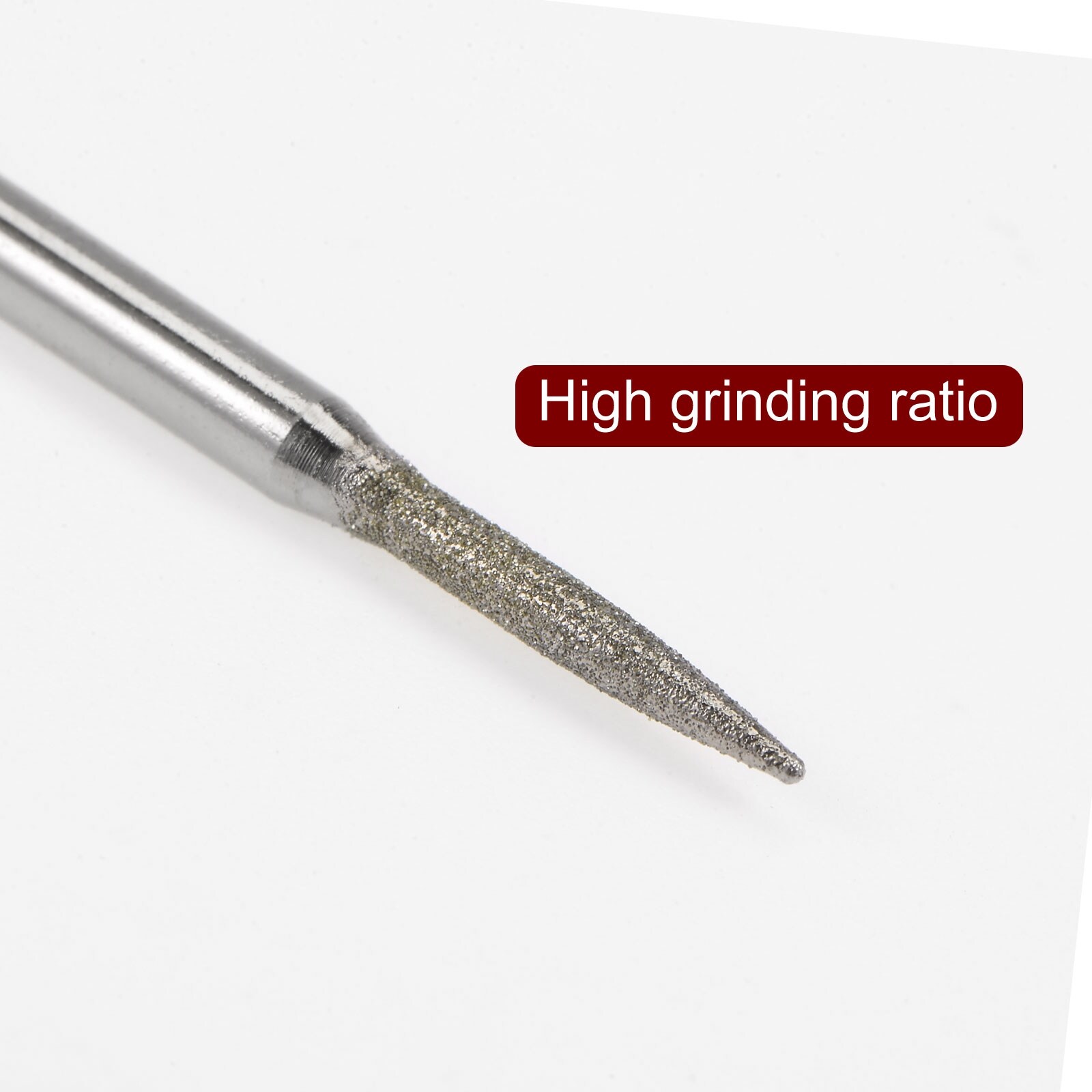30pcs Diamond Grinding Carving Bits 2mm Tapered Shape Head Mounted Point - Silver Tone