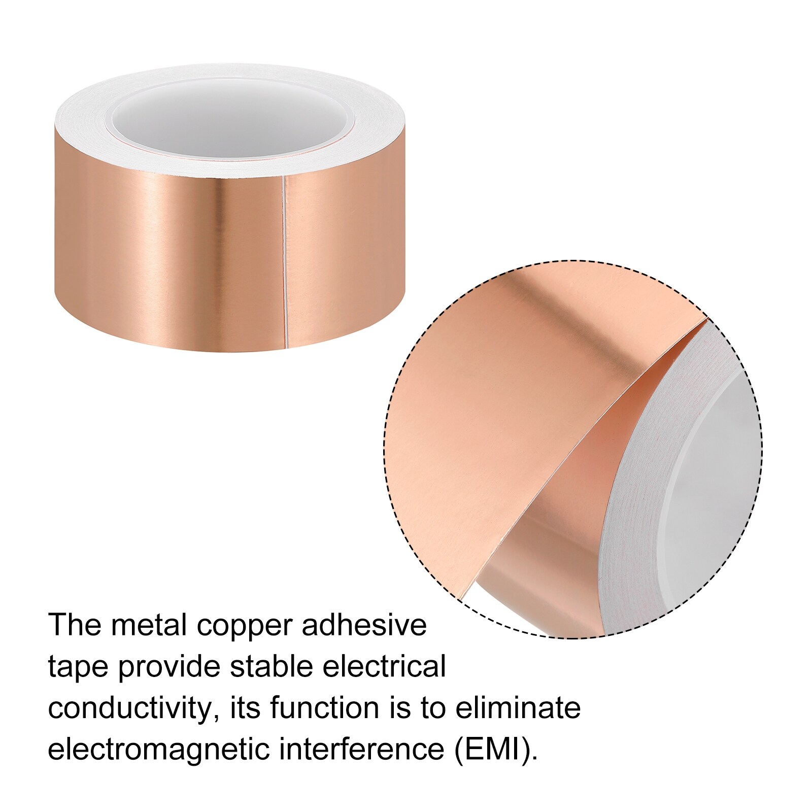 Copper Foil Tape 2.36 Inch x 21 Yards 0.05 Thick Single Sided for Electronics - Copper Tone