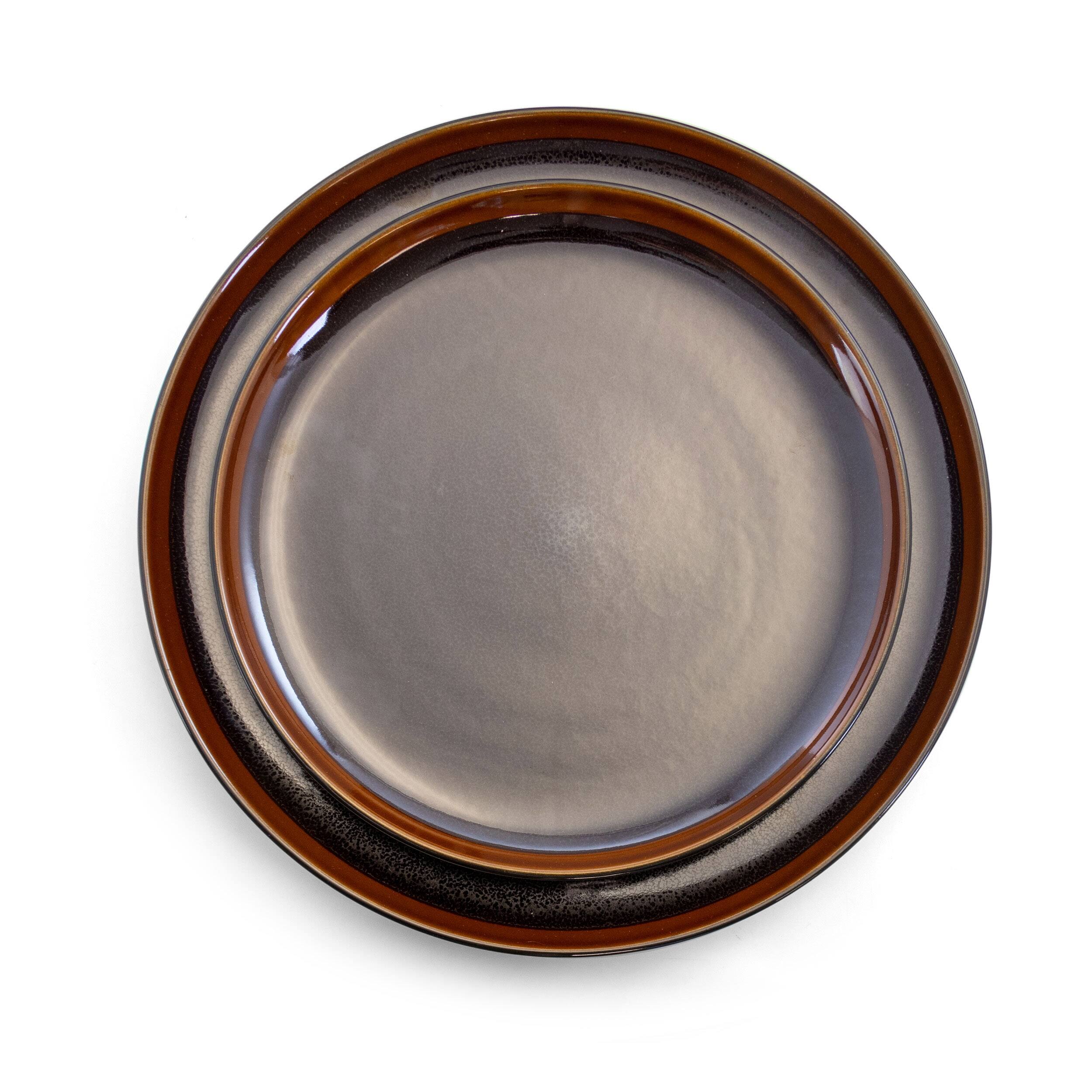 Deep Space Reactive Glaze Round Stoneware Dinnerware Set 16 Pieces