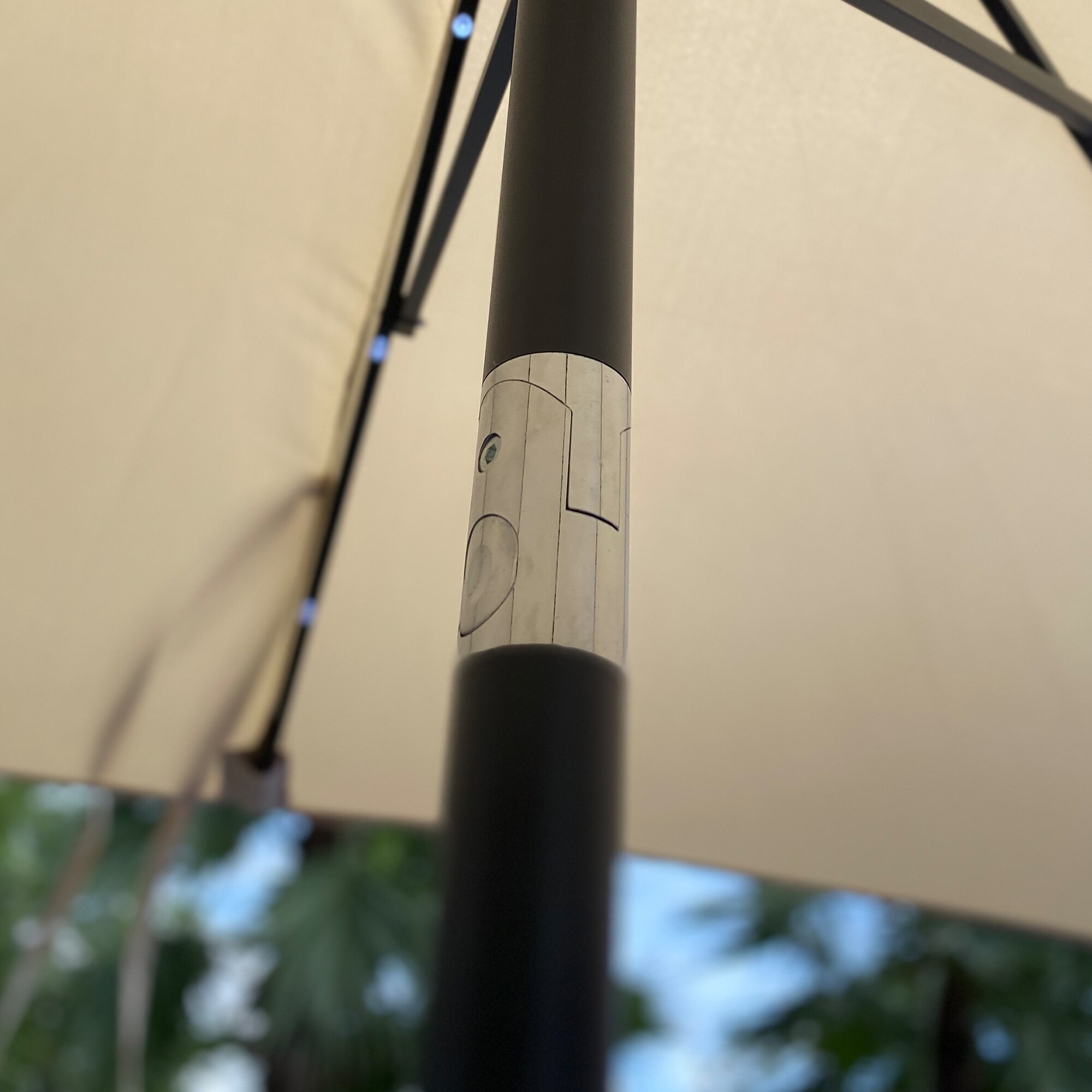 Outdoor Patio Umbrella Rectangular with Crank and 6 Sturdy Ribs