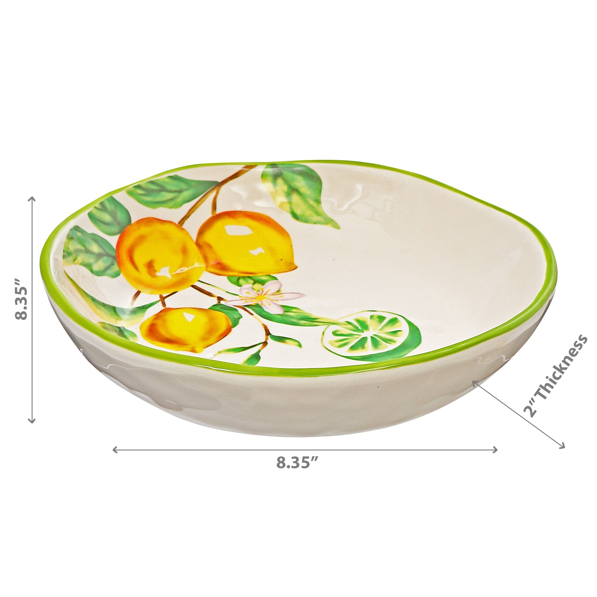 IH Casa Decor Ceramic Lemon Round Plate 8.35" - Set of 2