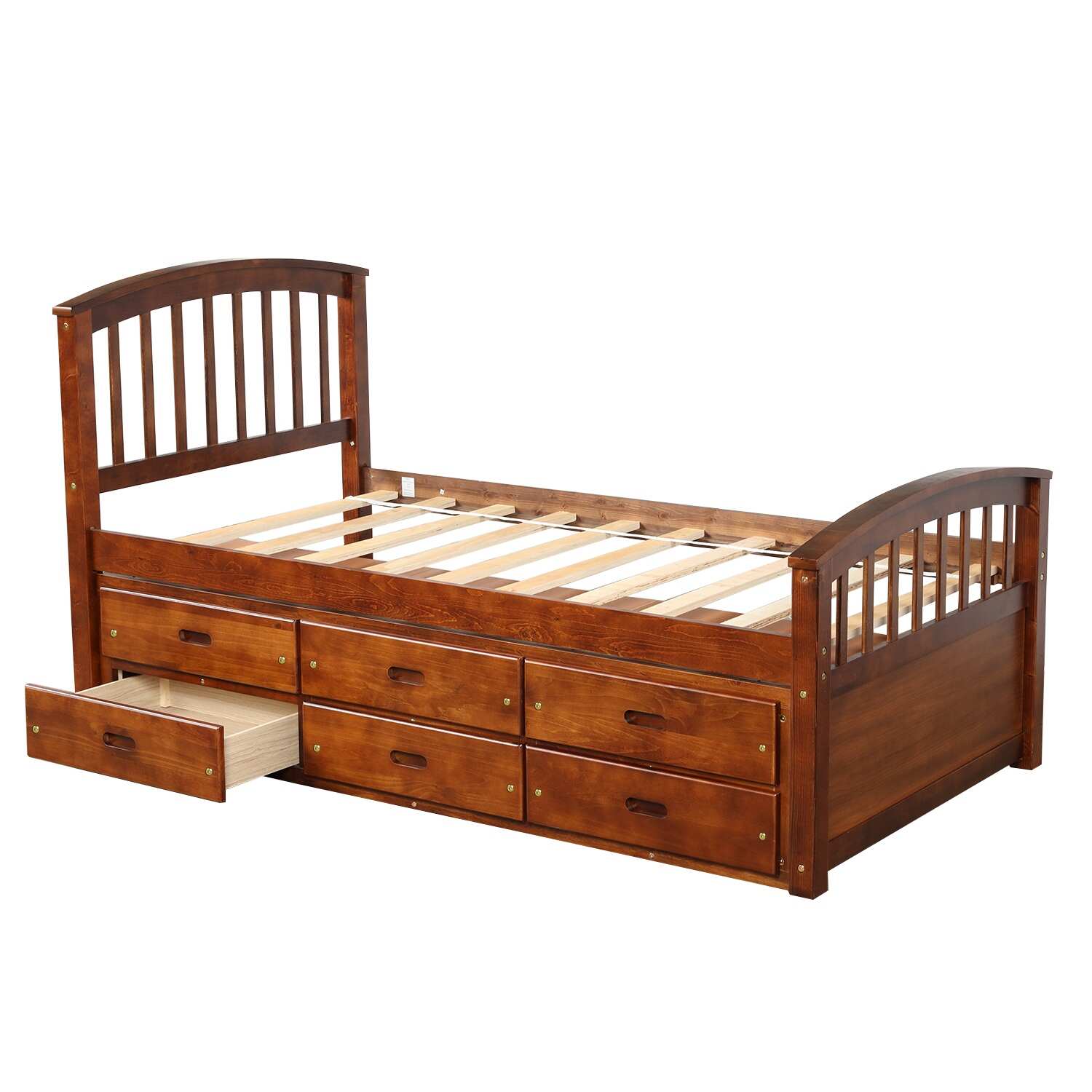 Twin Platform Storage Bed w/ 6 Drawers, Environmentally Friendly Materials