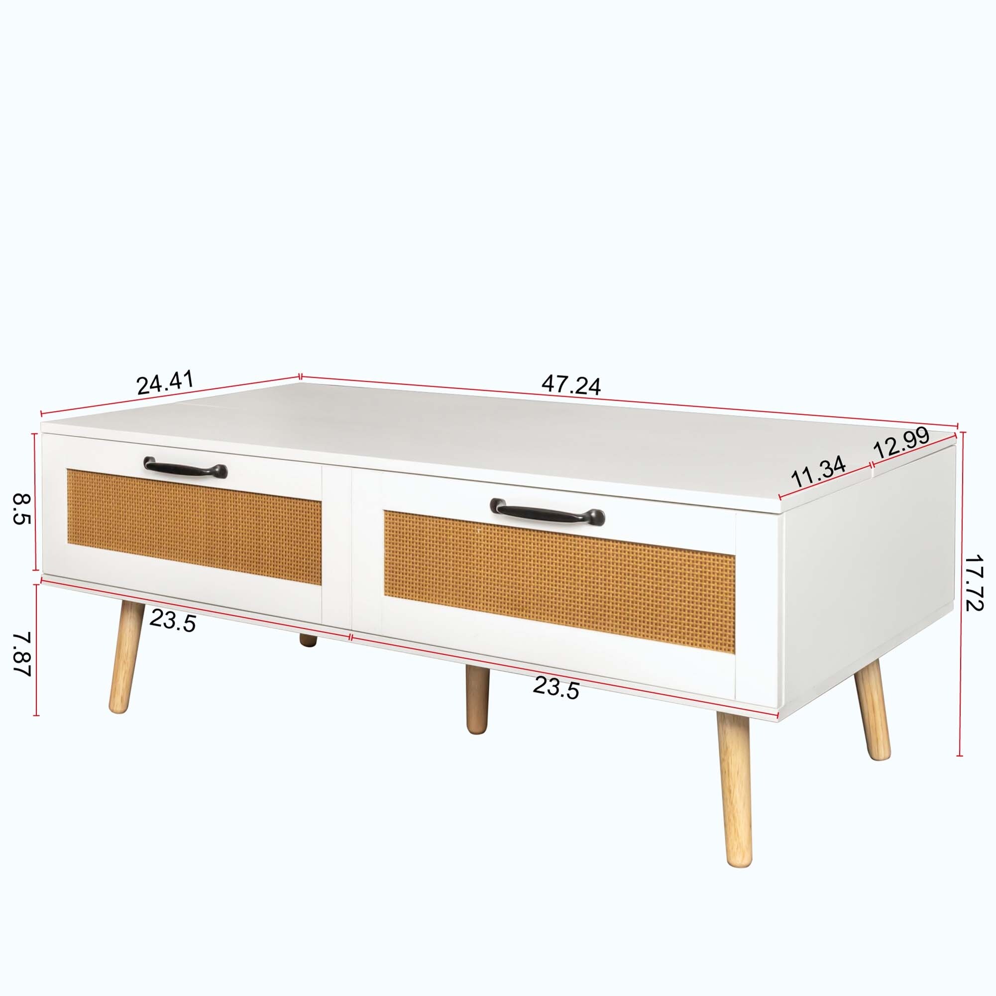 Modern Lift Top Coffee Table,with 2 Storage Drawers