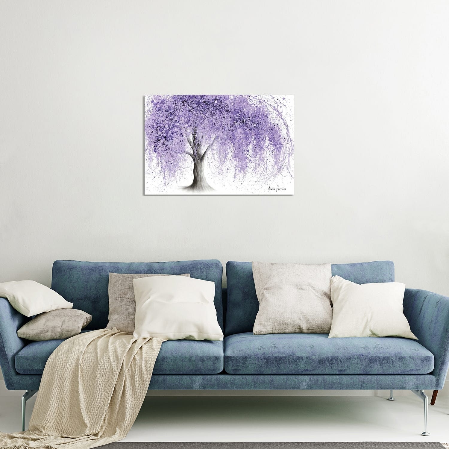 Purple Wishing Willow Print On Acrylic Glass by Ashvin Harrison