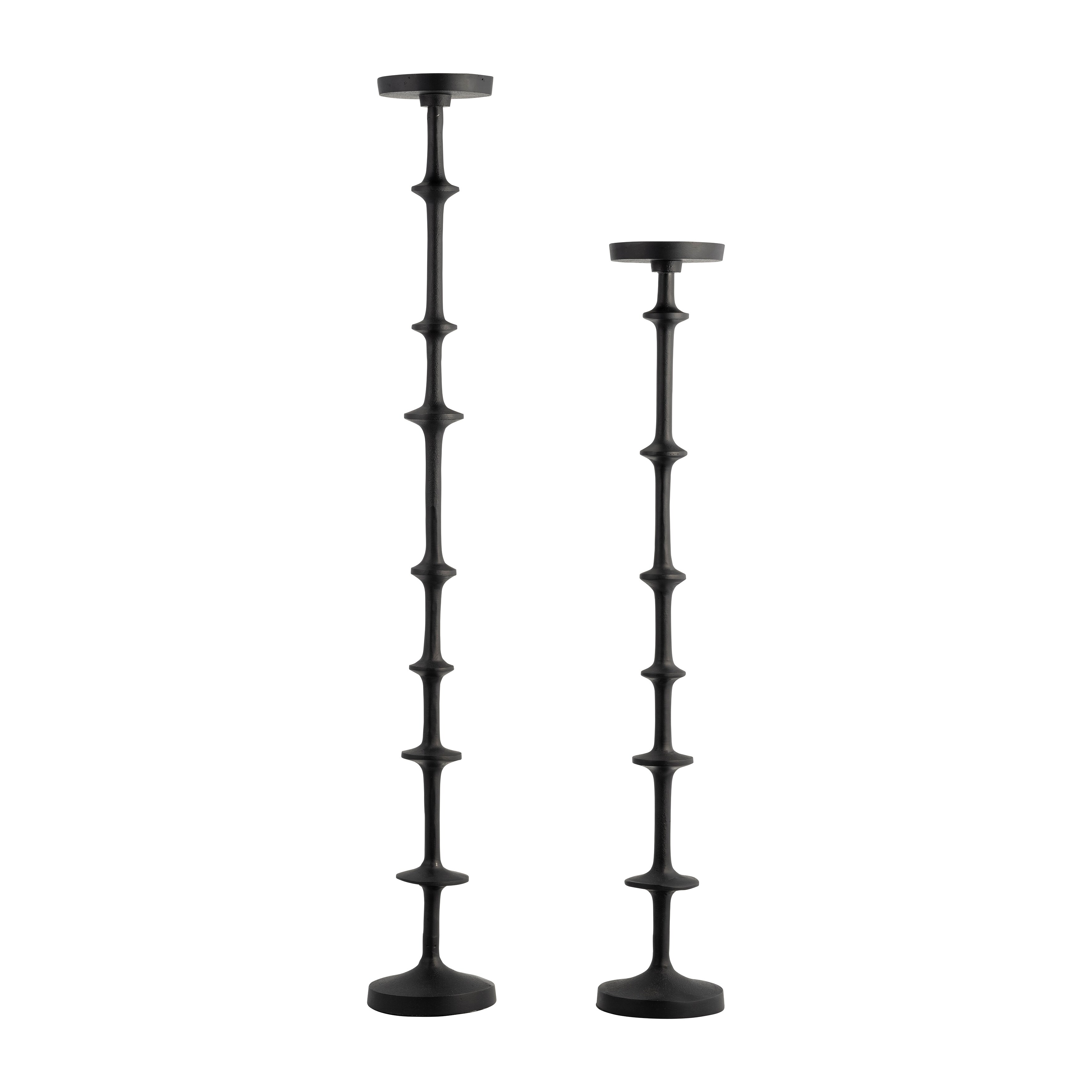 Sagebrook Home Metal, 36" Abacus Floor Pillar Candleholder, Black, Pillar, 36"H, Solid Color - 5" x 5" x 36"