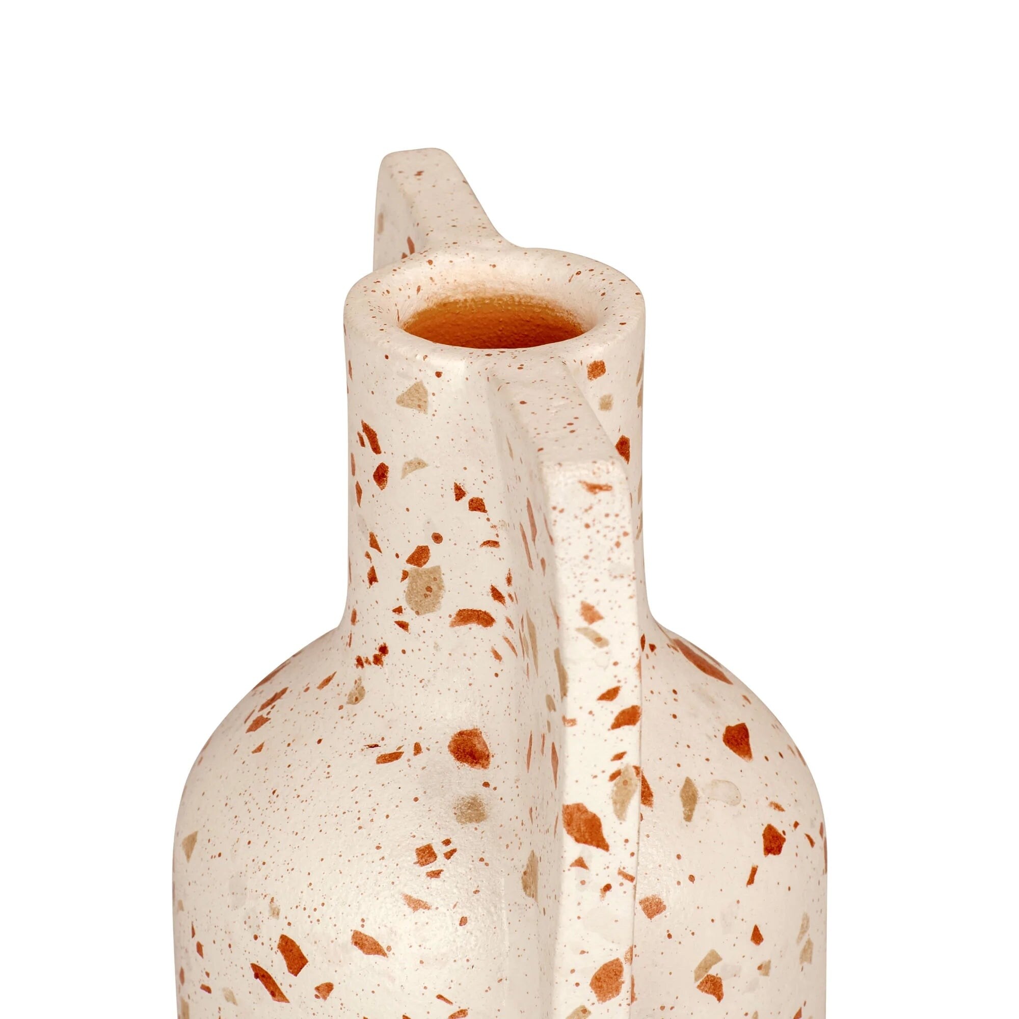 Urbino Handmade Ceramic Vase - White Terrazzo/Terracotta