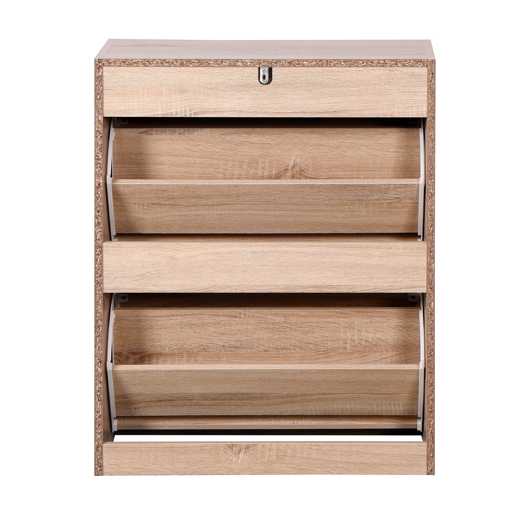 Wooden Shoe Storage Cabinet with 2 Flip Doors