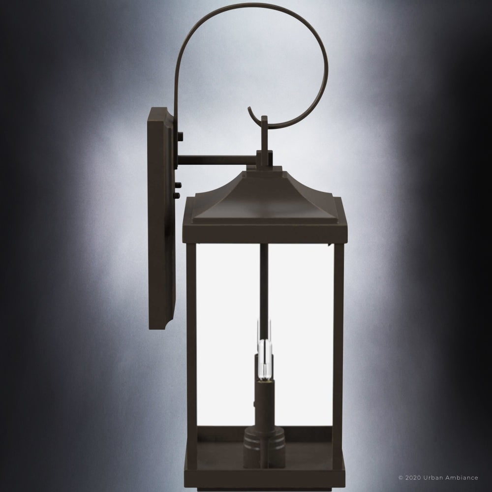 Luxury Transitional Outdoor Wall Sconce, 21.75"H x 7"W, with Farmhouse Style, Midnight Black, BWP1403 by Urban Ambiance - 21.75