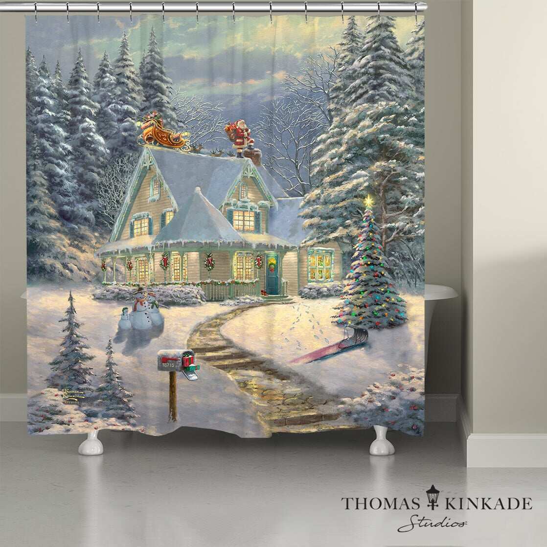 Thomas Kinkade Midnight Delivery Shower Curtain by Laural Home