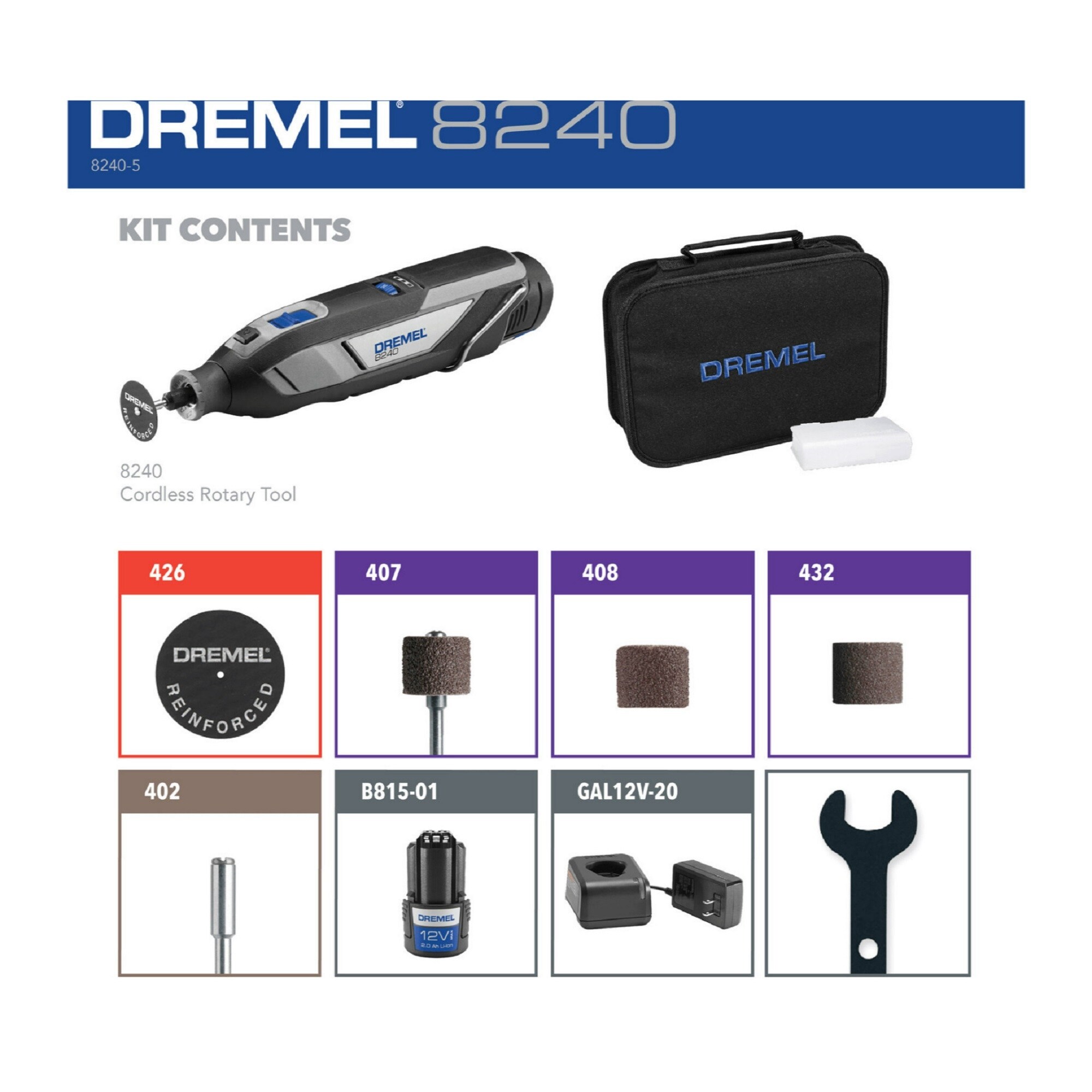 Dremel 8240 Lithium-Ion Battery Cordless Rotary Tool Kit (Refurbished)