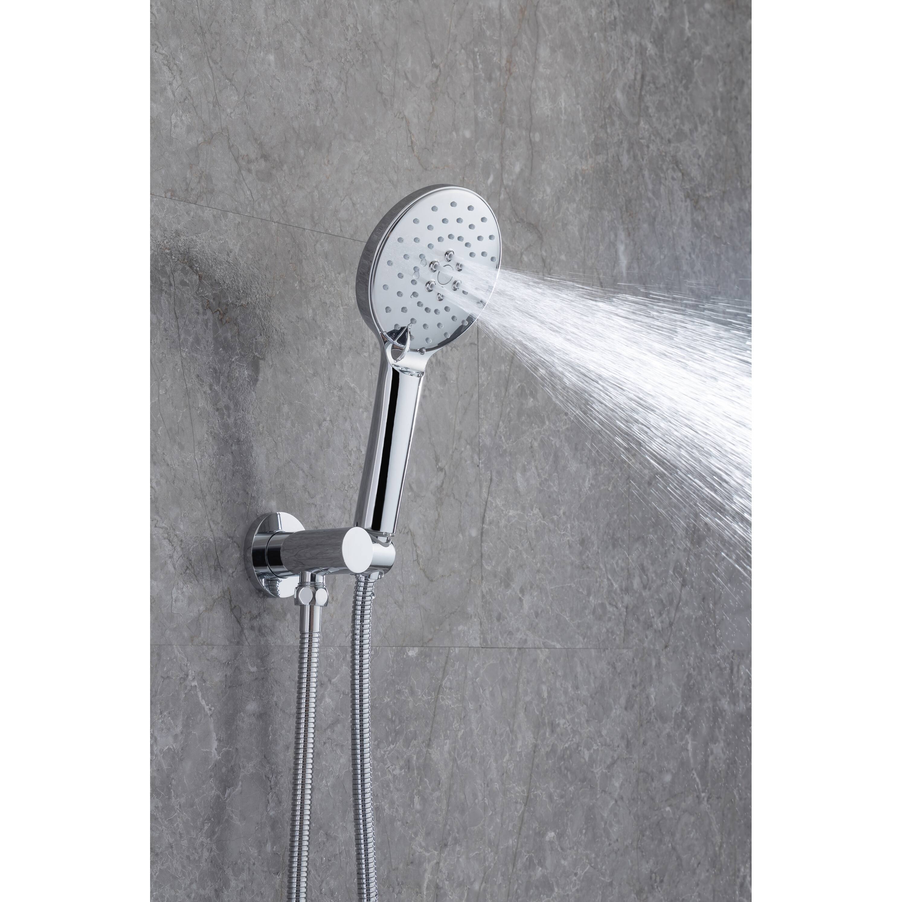 10 Inch Rain Shower Head with Handheld Spray, Wall Mounted Round hower System, Rough-in Valve Included