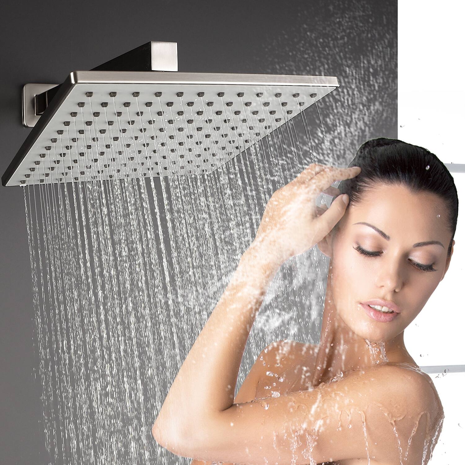 10 Inch Rain Shower Head System Shower Combo Set Bathroom Wall Mounted, Temperature Control