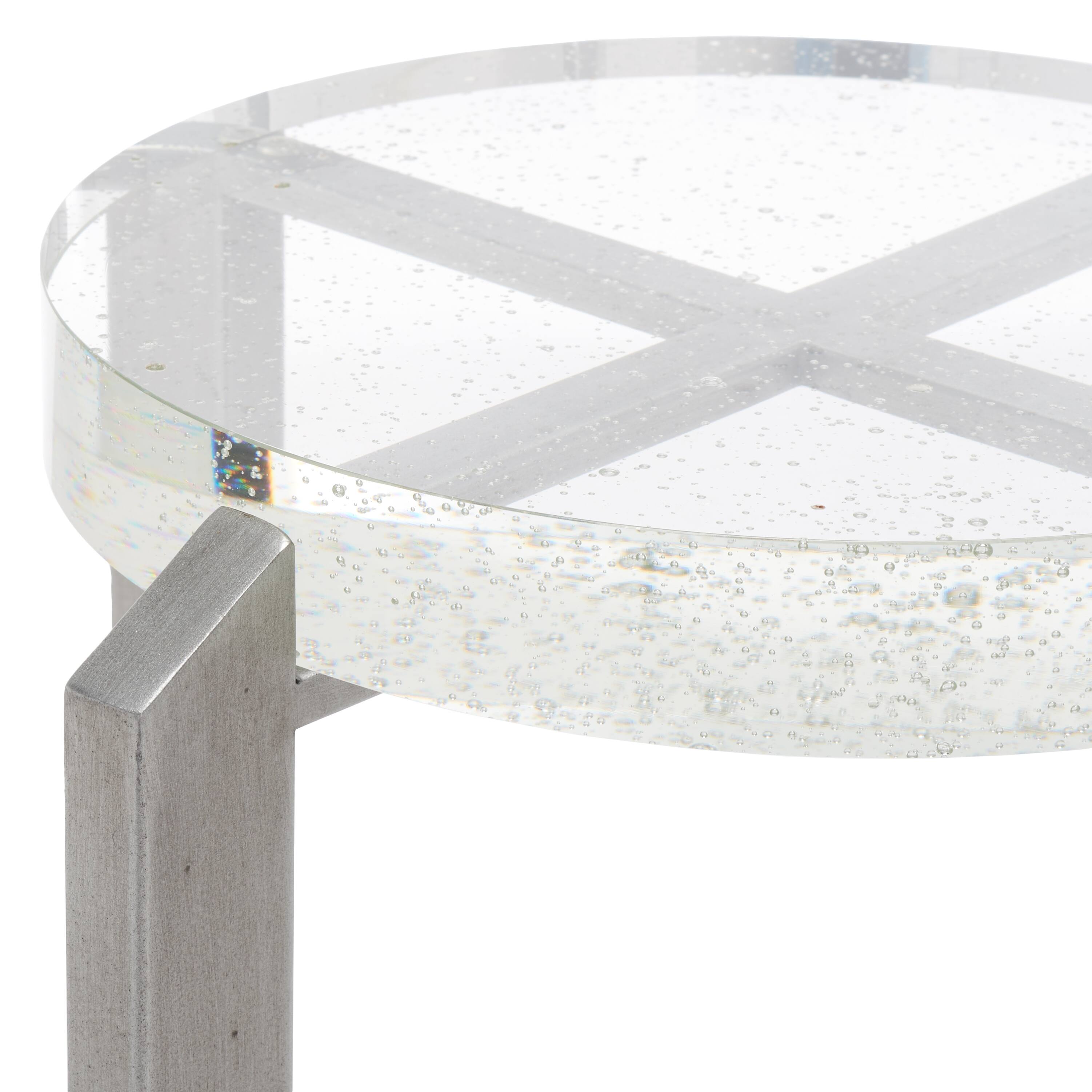 SAFAVIEH Couture Pixie Round Bubble Glass Accent Table - 15 IN W x 15 IN D x 21 IN H