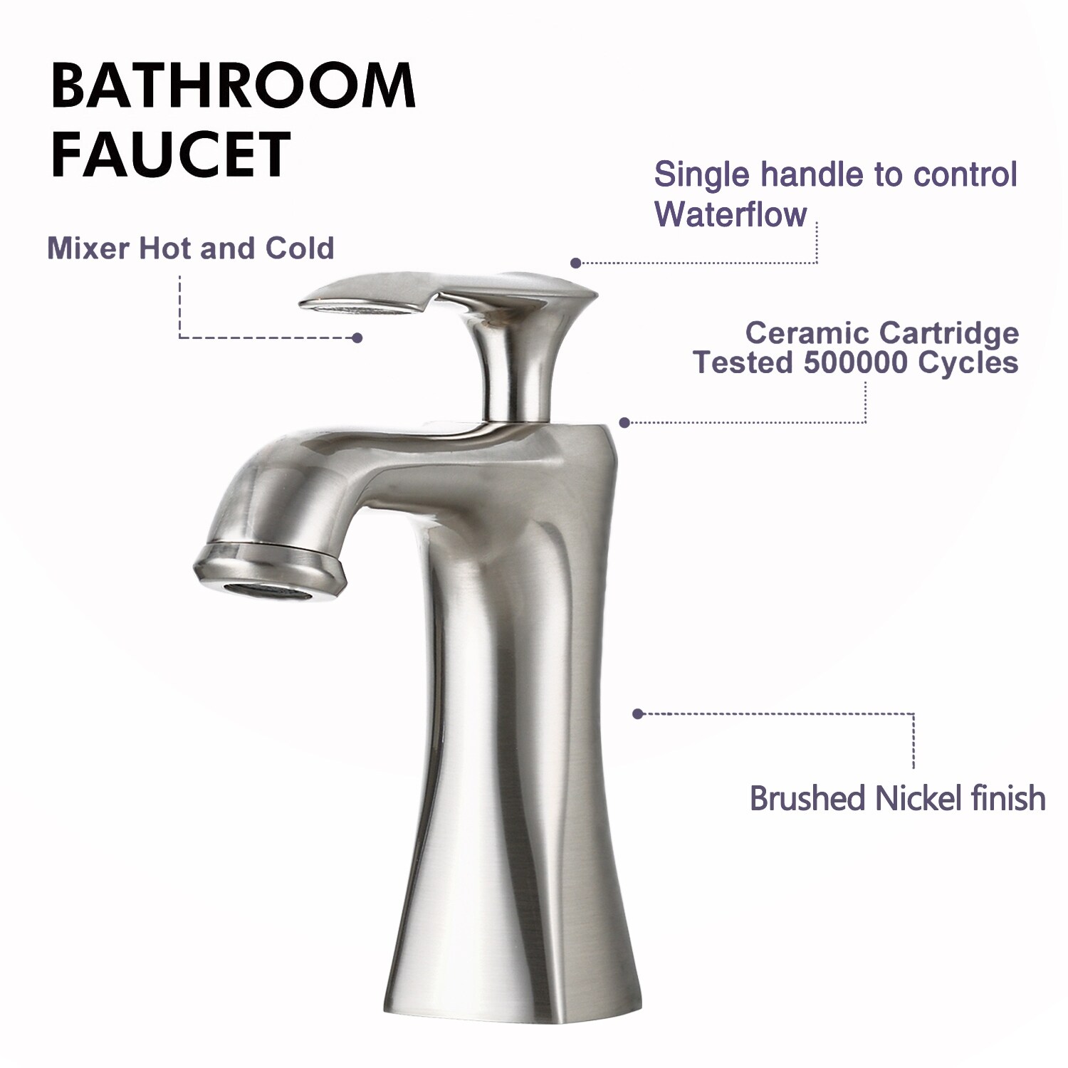 Single Handle Bathroom Vanity Basin Sink Faucet