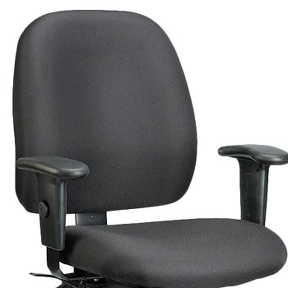 HomeRoots Black Fabric Seat Swivel Adjustable Task Chair Fabric Back Plastic Frame - 29.50