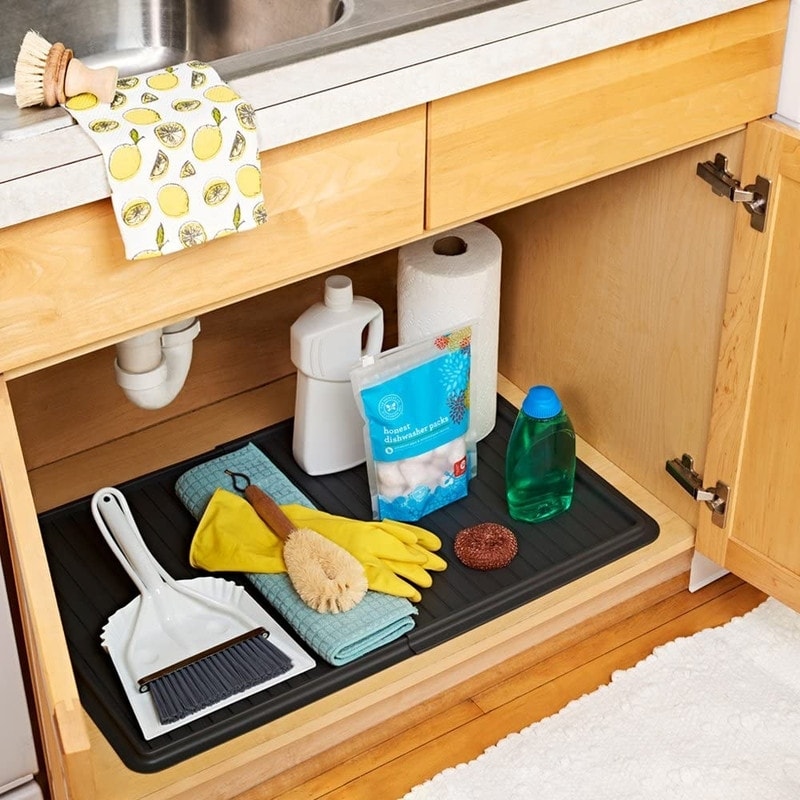 Expandable Drip Tray, Under Sink Storage Organizers, BPA Free, Granite