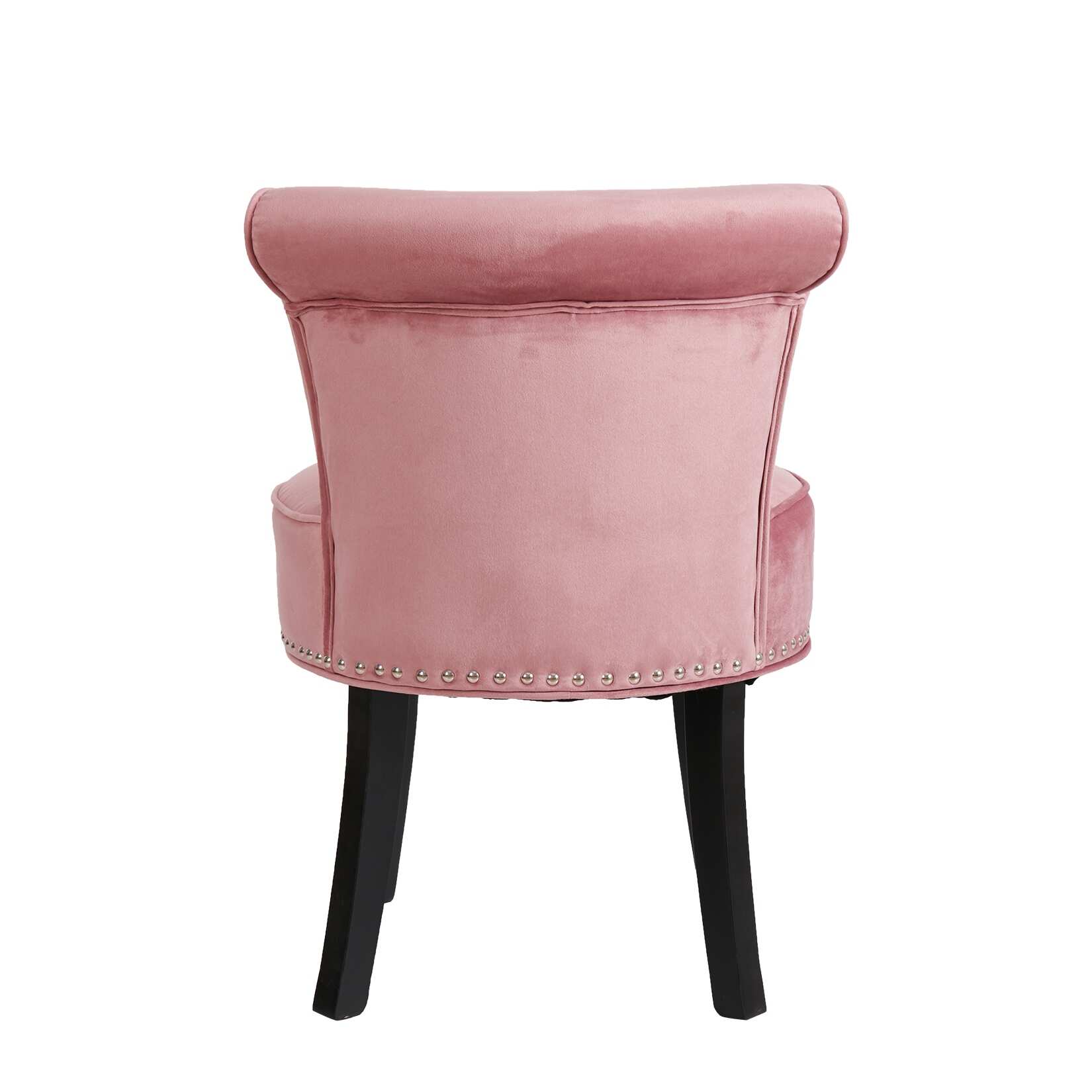 Velvet Tufted Vanity Stool Low Back Makeup Chair - 19" W x 27.5" H
