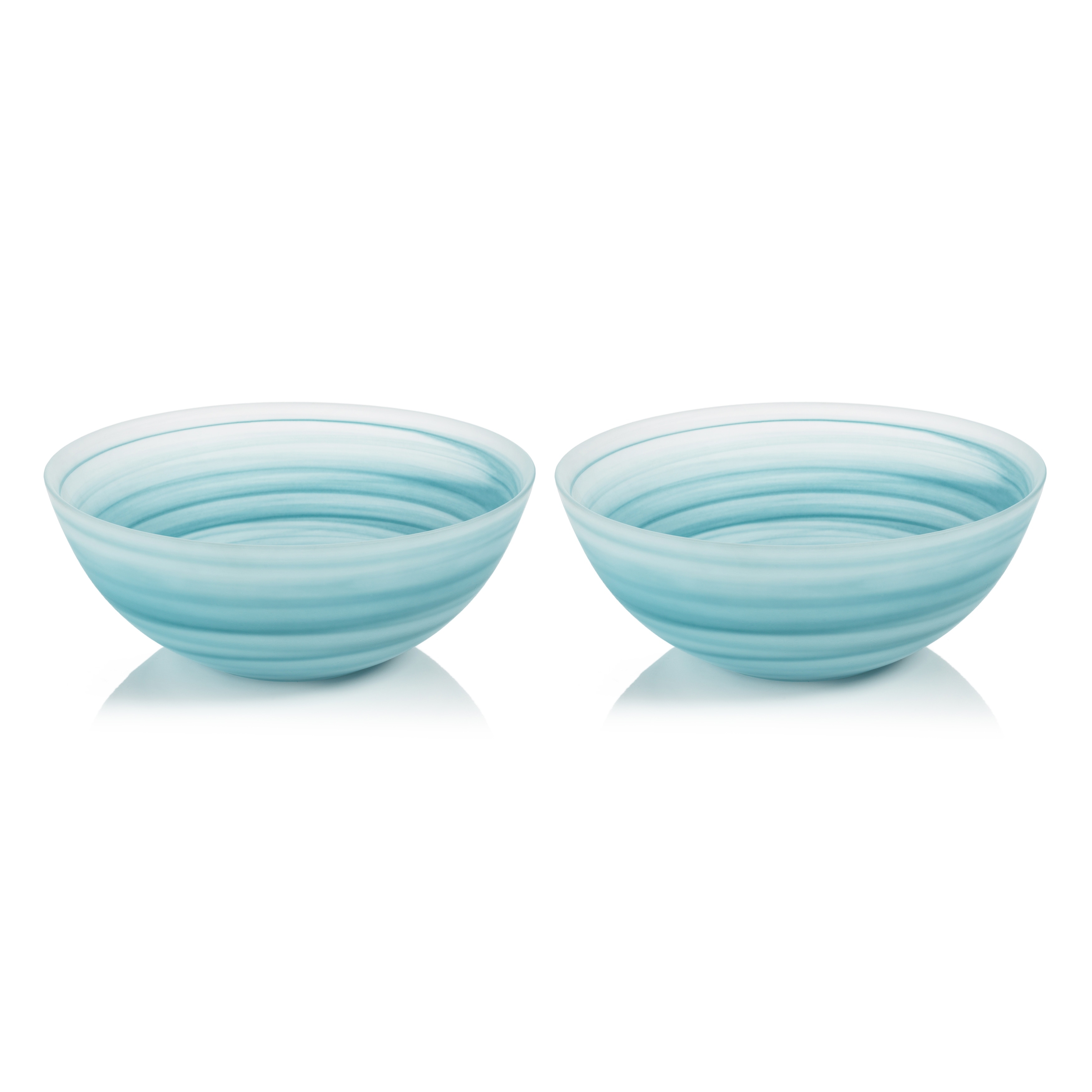 Barren 9.75" Alabaster Glass Bowls, Set of 2 - 9.75" x 4"