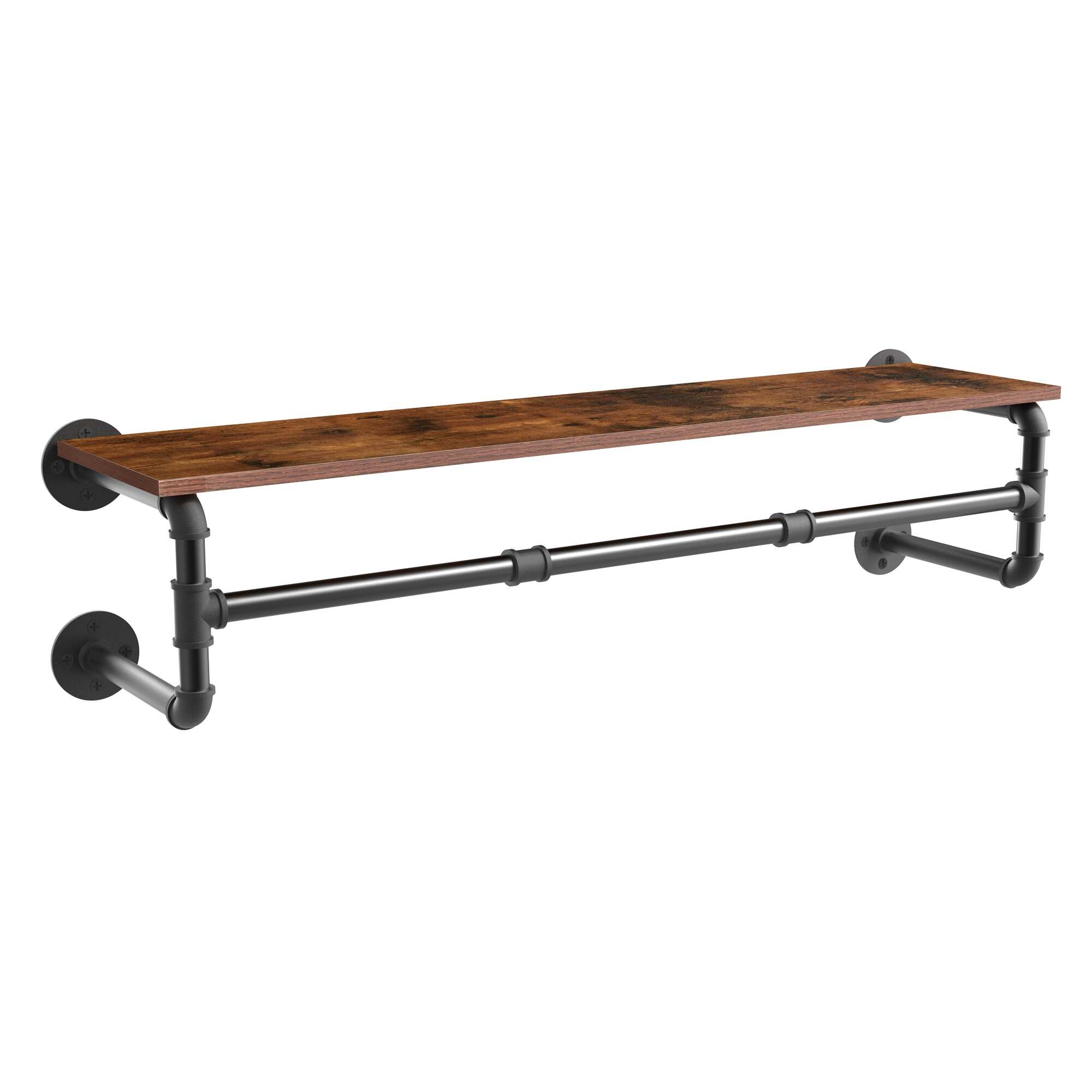 Pipe Clothes Rail Wall Mounted Garment Hanging Rack - 41.3"