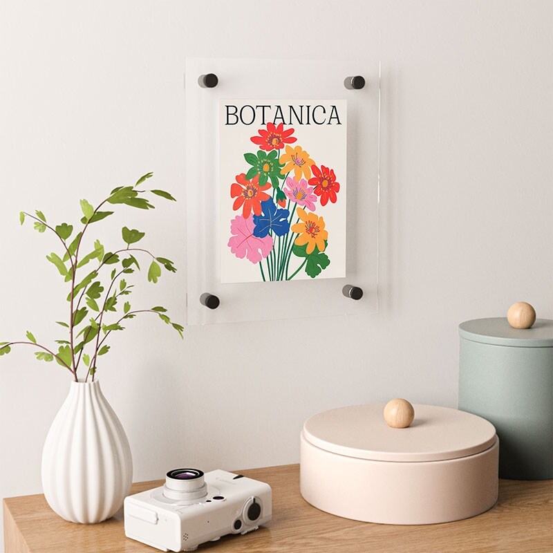 Botanica Matisse Edition Made To Order Floating Acrylic Print 8"X10" With Black Standoffs