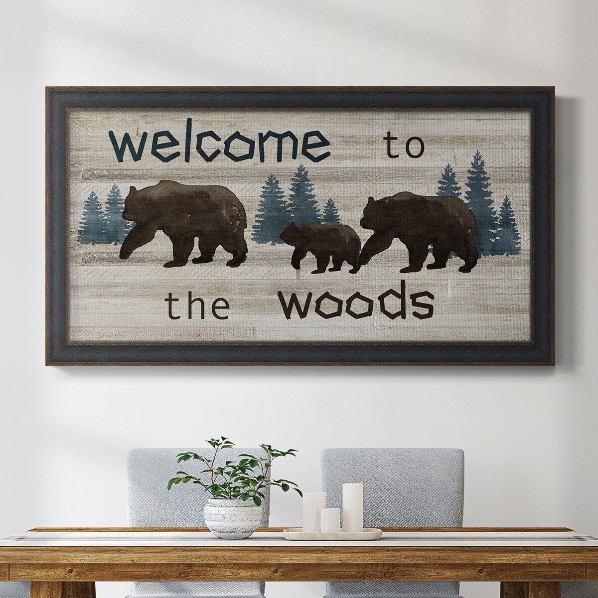Bears Welcome Premium Framed Canvas- Ready to Hang