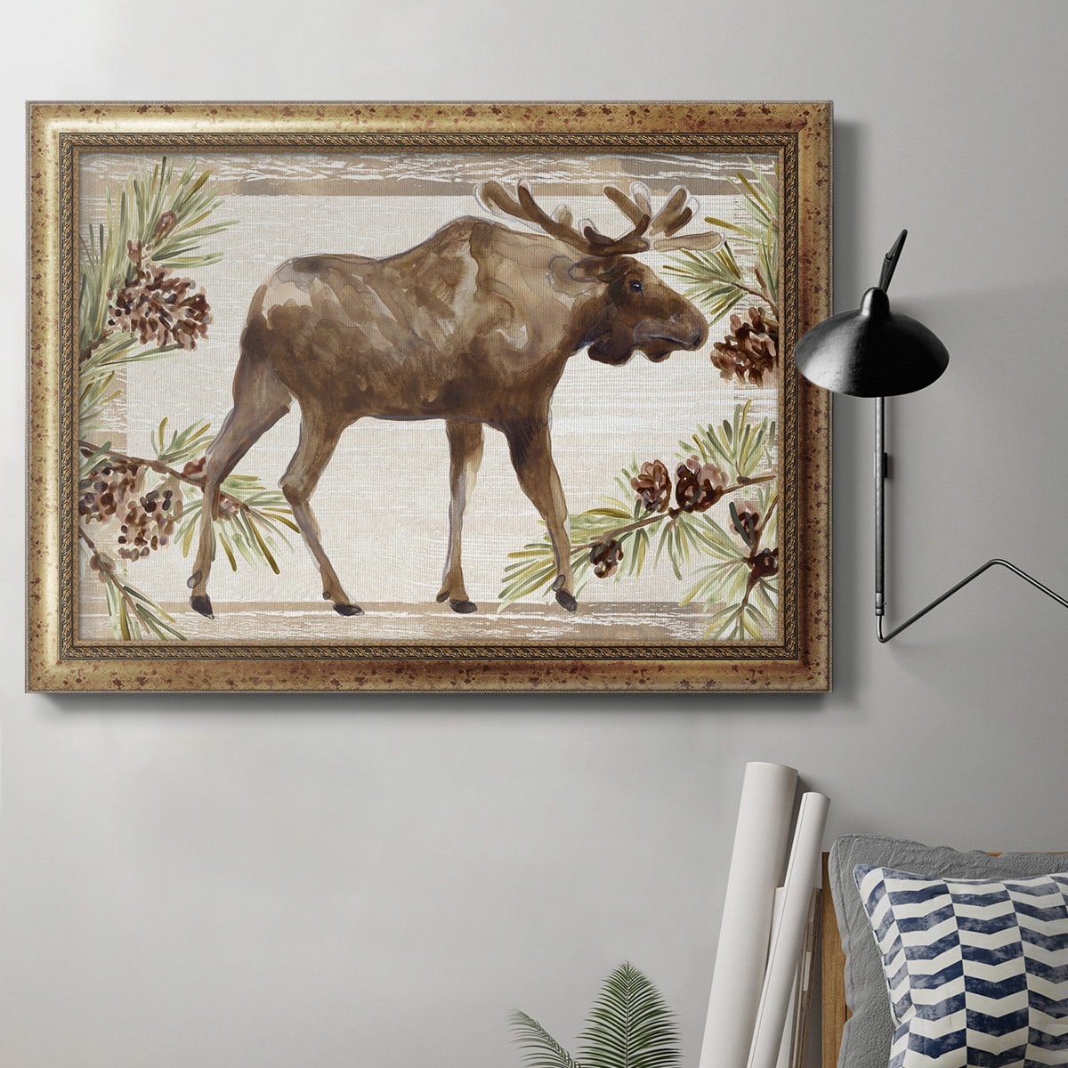Rustic Barnwood Animals Collection A Premium Framed Canvas- Ready to Hang