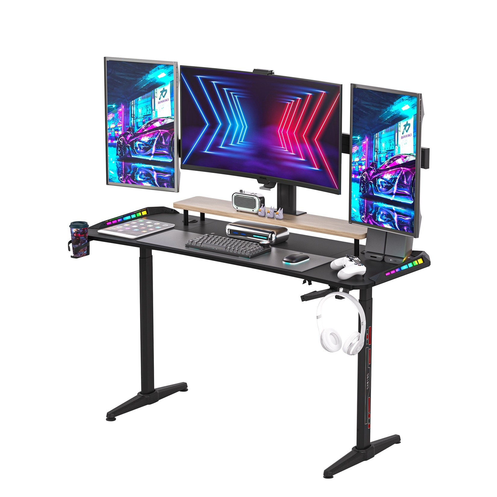 Height Adjustable Sit and Stand Computer Gaming Desk
