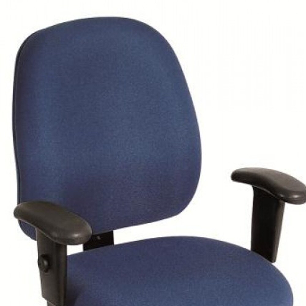HomeRoots Navy Blue Fabric Seat Swivel Adjustable Task Chair Fabric Back Plastic Frame - 29.5