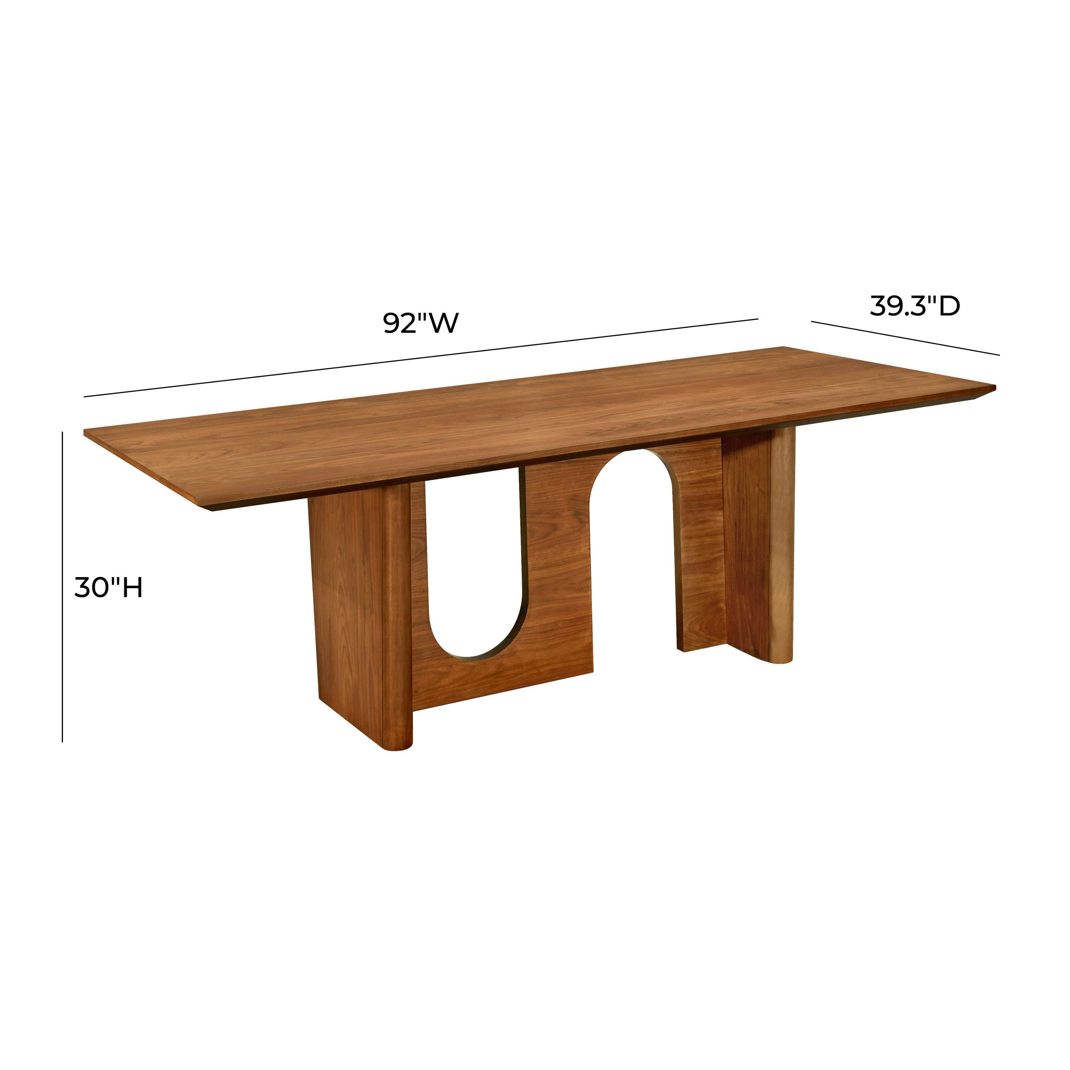 Satra Walnut Rectangular Dining Table - 92"W x 39.3"D x 30"H