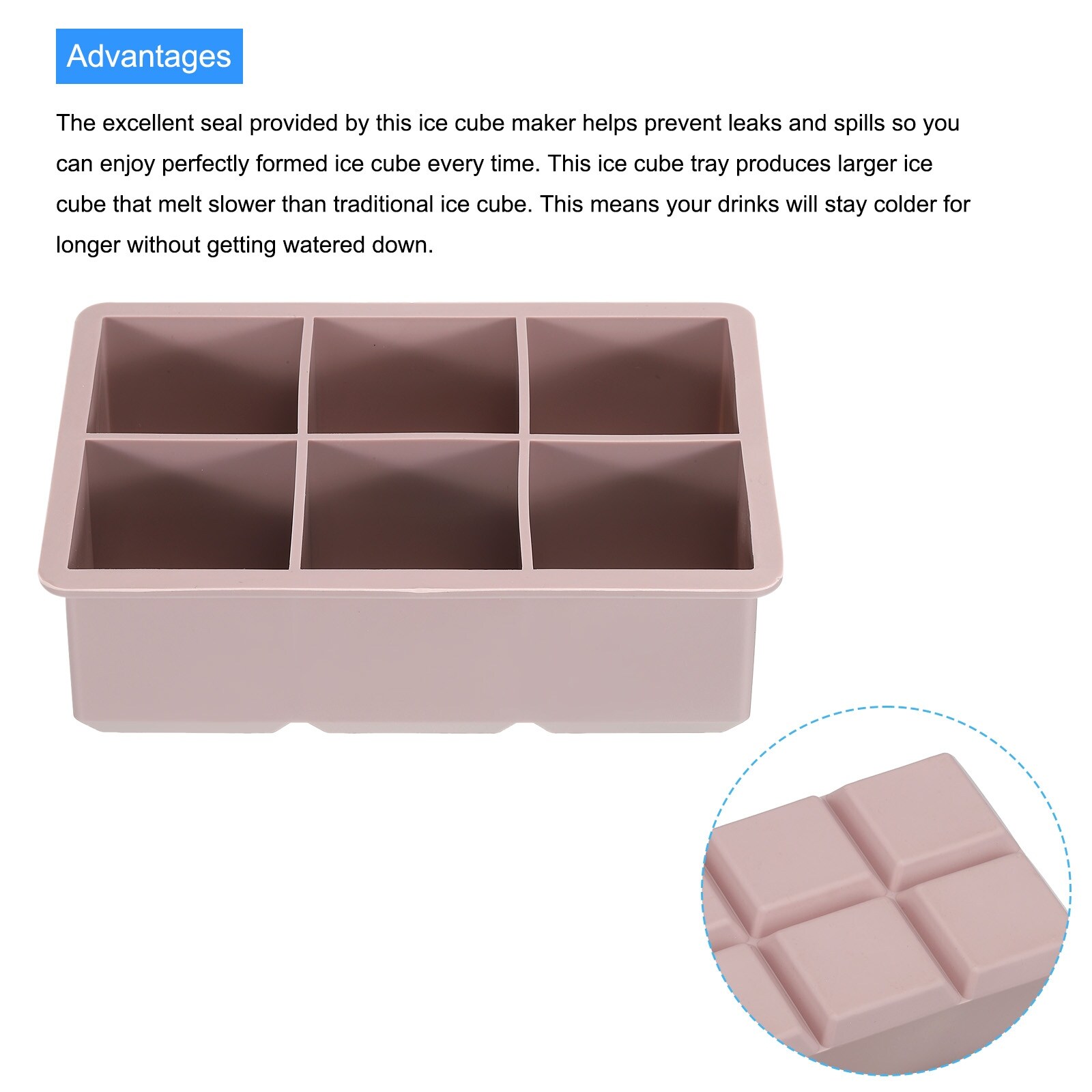 Set of 3 Pink Sphere Ice Ball Maker & Square Ice Cube Tray for Cocktails