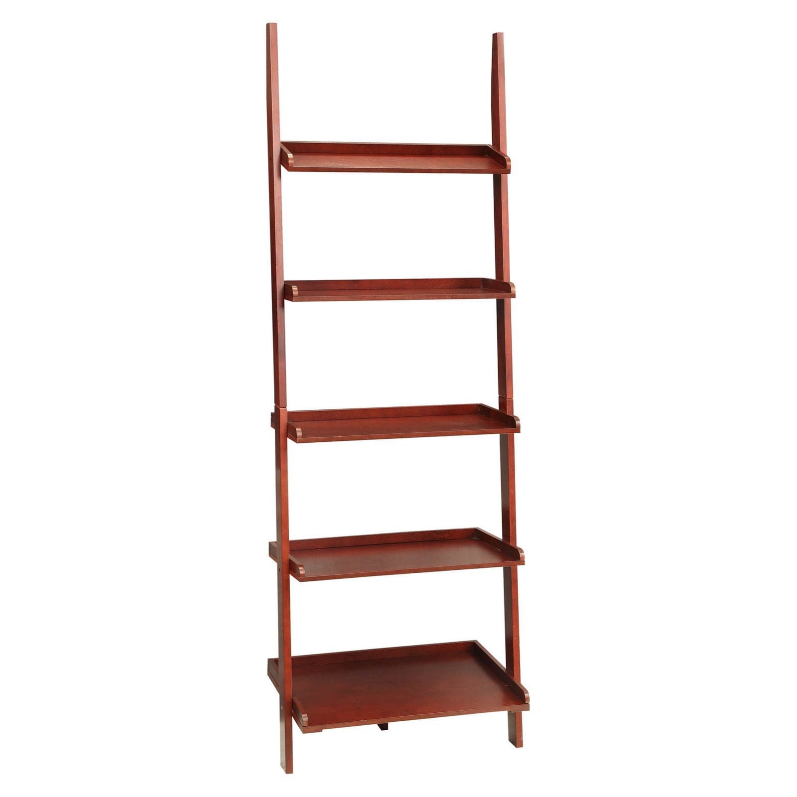 French Country Bookshelf Ladder, Dark Walnut / Black
