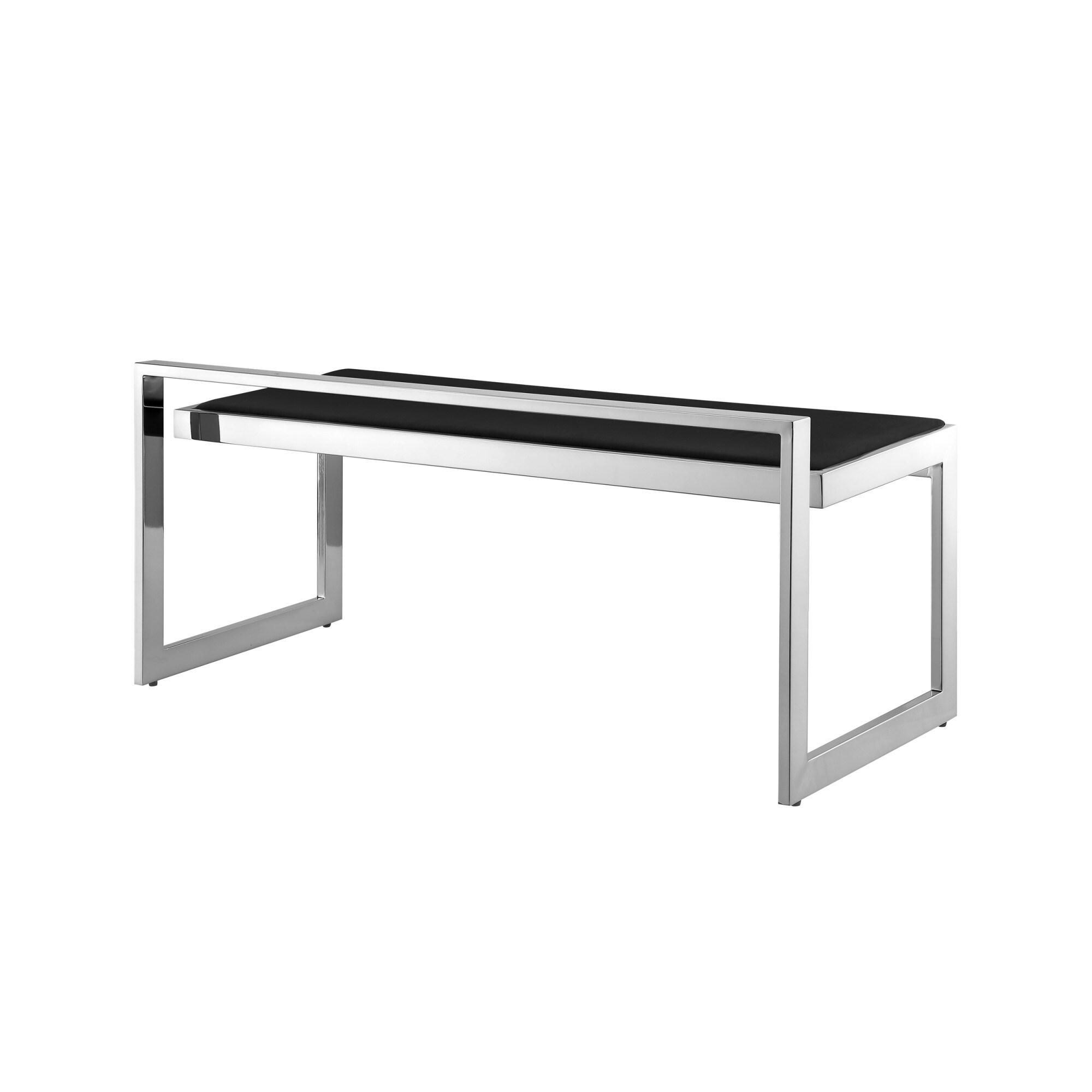 HomeRoots 21" Black And Silver Upholstered Upholstery Entryway Bench - 20.5