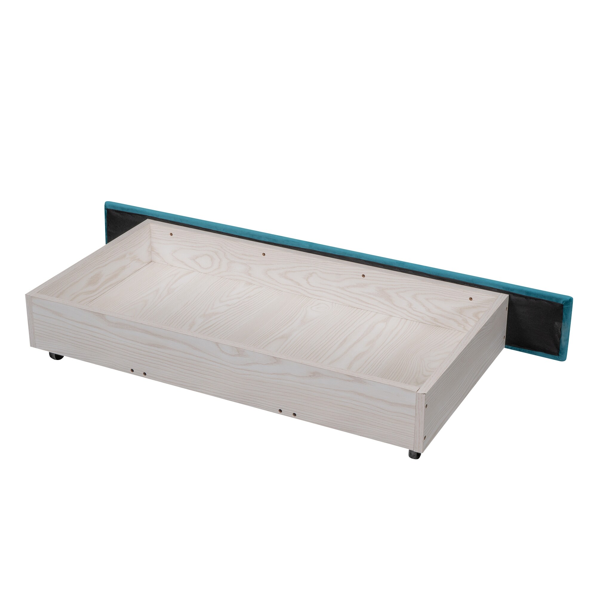 Elegant Velvet Upholstered Storage Platform Bed with A Big Drawer